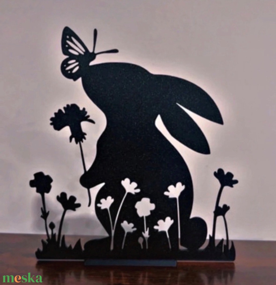 Nyuszi sziluett � 3D nyomtatott lakásdekor - ünnepi díszek, dekorációk - húsvéti díszek és dekorációk - húsvéti asztaldíszek - Meska.hu