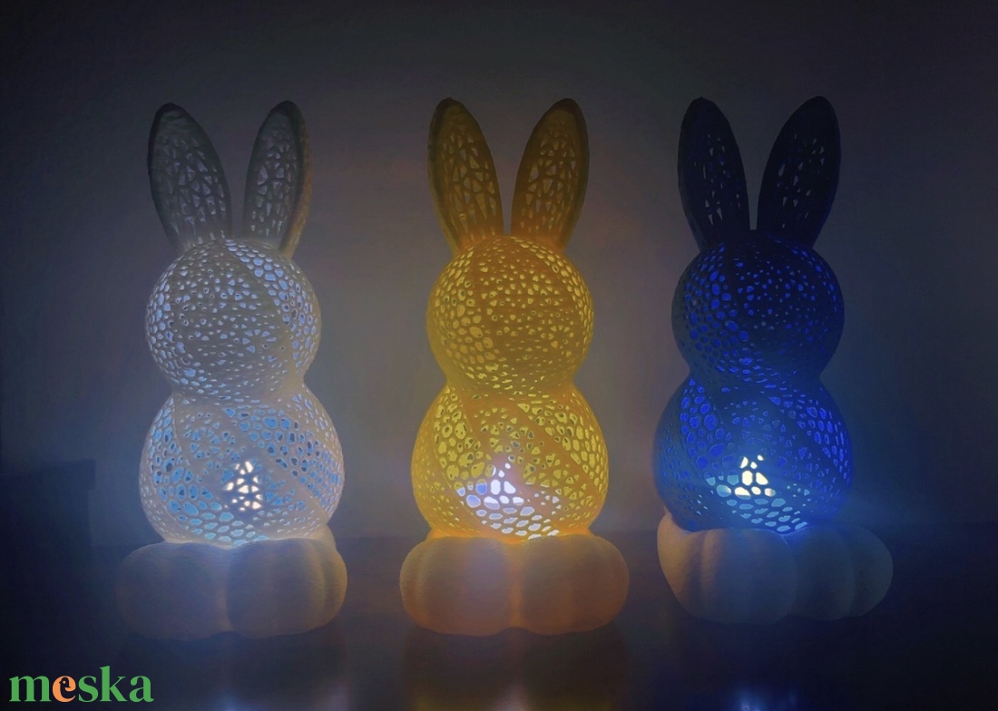Világító nyuszi lámpa � 3D nyomtatott prémium dekor - ünnepi díszek, dekorációk - húsvéti díszek és dekorációk - húsvéti asztaldíszek - Meska.hu