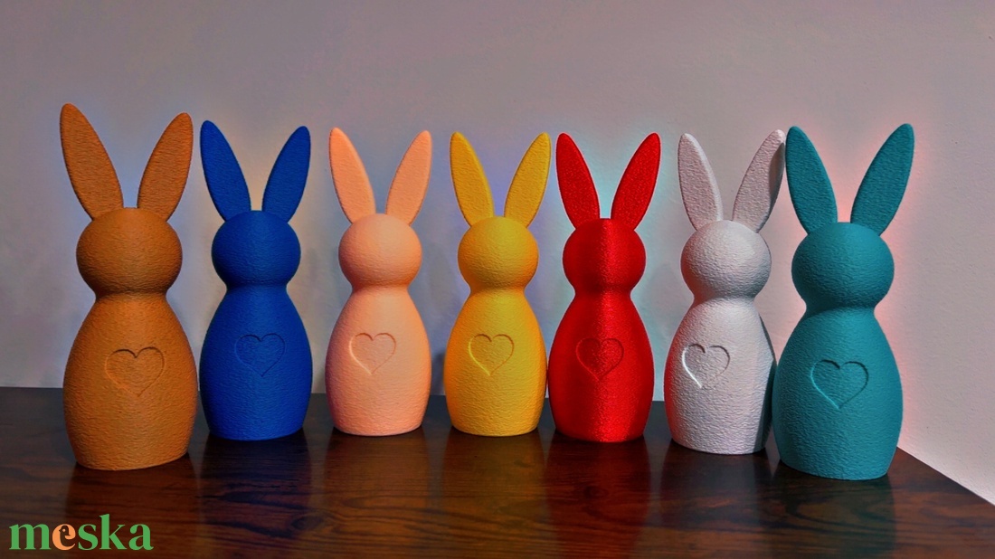 3D Nyomtatott 3db-os Nyuszi Dekor � Modern forma, karakteres megjelenés - ünnepi díszek, dekorációk - húsvéti díszek és dekorációk - húsvéti asztaldíszek - Meska.hu