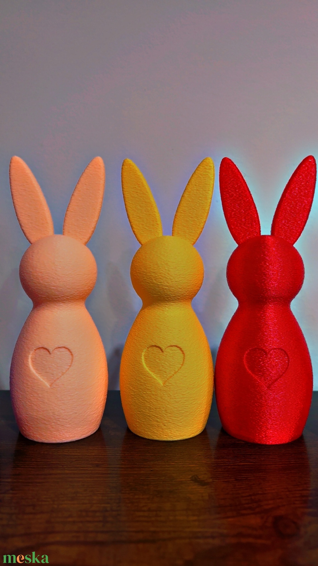 3D Nyomtatott 3db-os Nyuszi Dekor � Modern forma, karakteres megjelenés - ünnepi díszek, dekorációk - húsvéti díszek és dekorációk - húsvéti asztaldíszek - Meska.hu