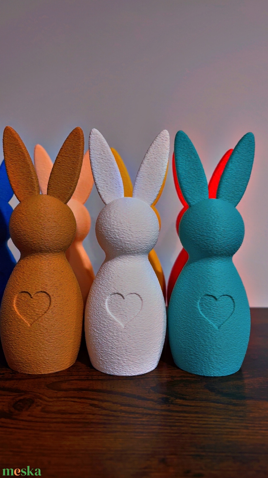 3D Nyomtatott 3db-os Nyuszi Dekor � Modern forma, karakteres megjelenés - ünnepi díszek, dekorációk - húsvéti díszek és dekorációk - húsvéti asztaldíszek - Meska.hu