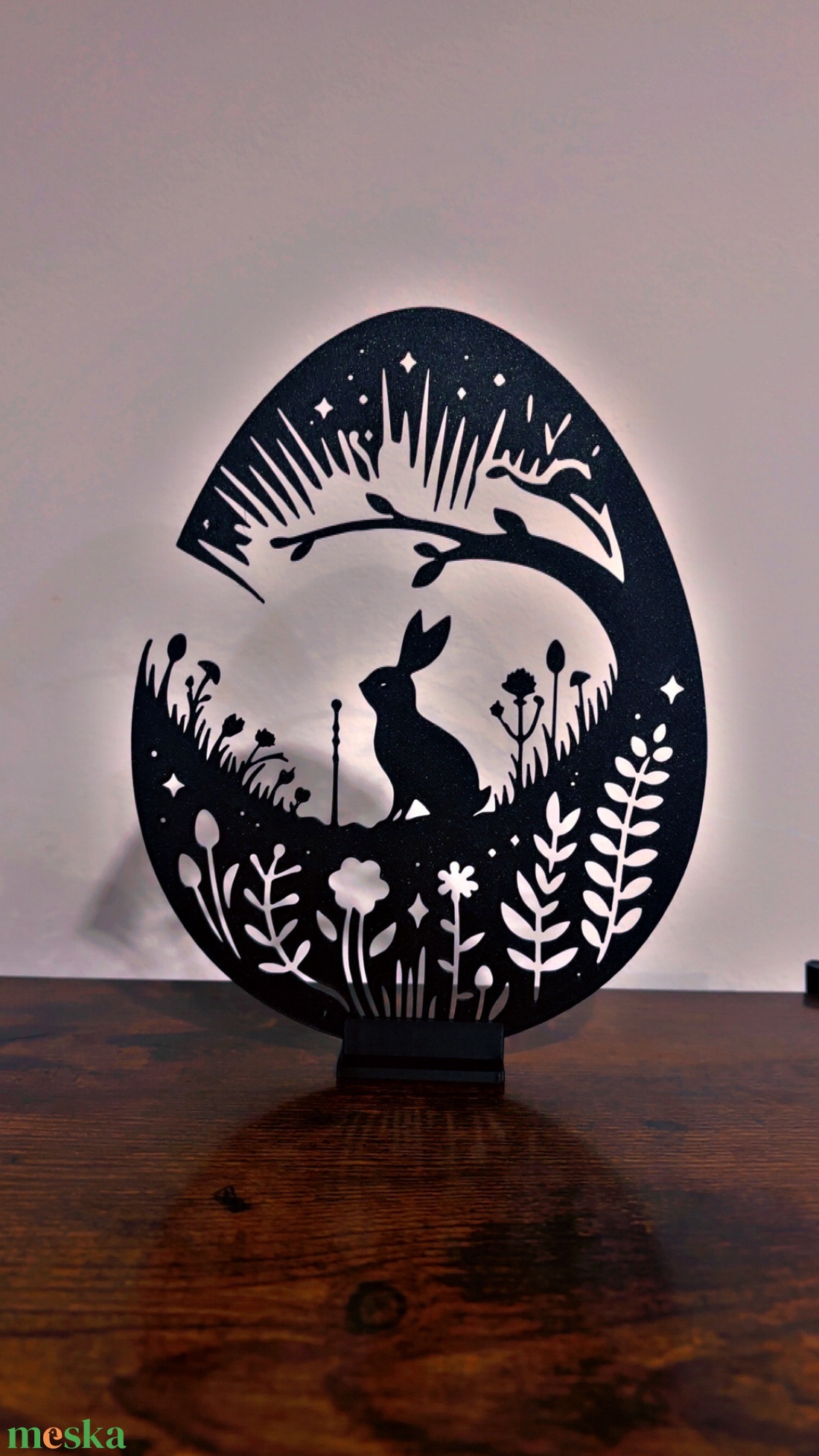 Nyuszi sziluett � 3D nyomtatott lakásdekor - ünnepi díszek, dekorációk - húsvéti díszek és dekorációk - húsvéti asztaldíszek - Meska.hu