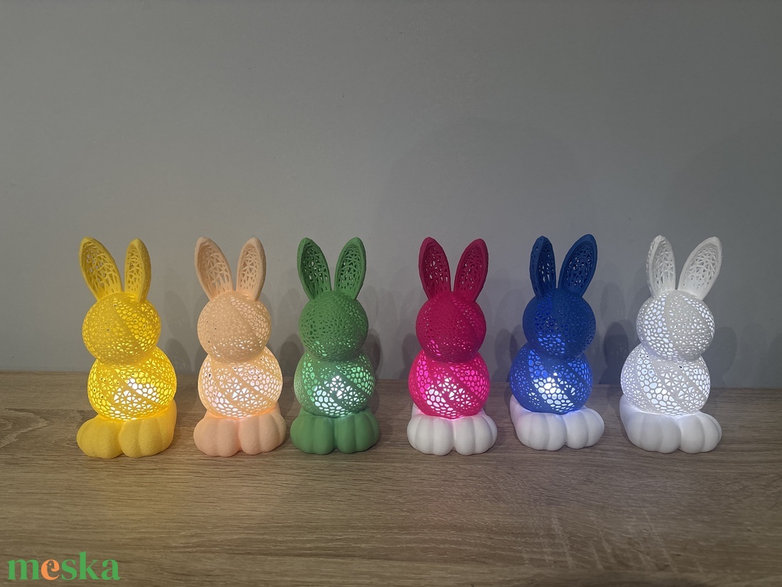 Világító nyuszi lámpa � 3D nyomtatott prémium dekor - ünnepi díszek, dekorációk - húsvéti díszek és dekorációk - húsvéti asztaldíszek - Meska.hu