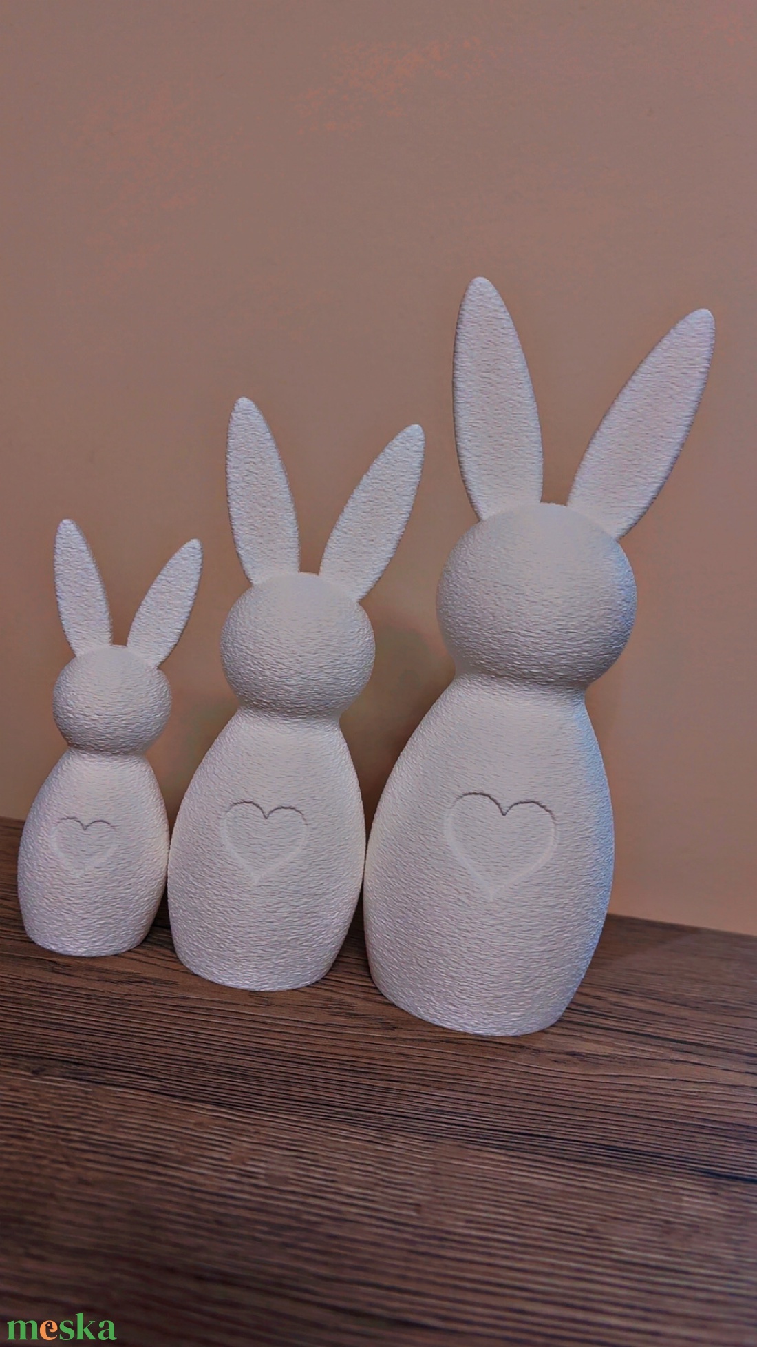 3D Nyomtatott 3db-os Nyuszi Dekor � Modern forma, karakteres megjelenés - ünnepi díszek, dekorációk - húsvéti díszek és dekorációk - húsvéti asztaldíszek - Meska.hu