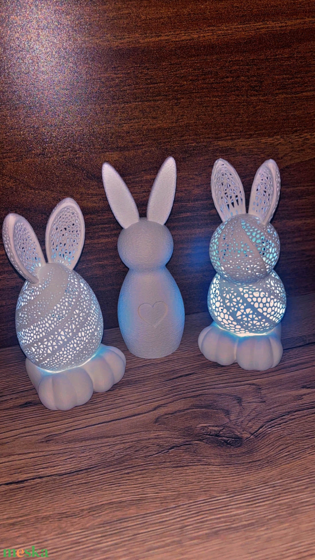3D Nyomtatott 3db-os Nyuszi Dekor � Modern forma, karakteres megjelenés - ünnepi díszek, dekorációk - húsvéti díszek és dekorációk - húsvéti asztaldíszek - Meska.hu