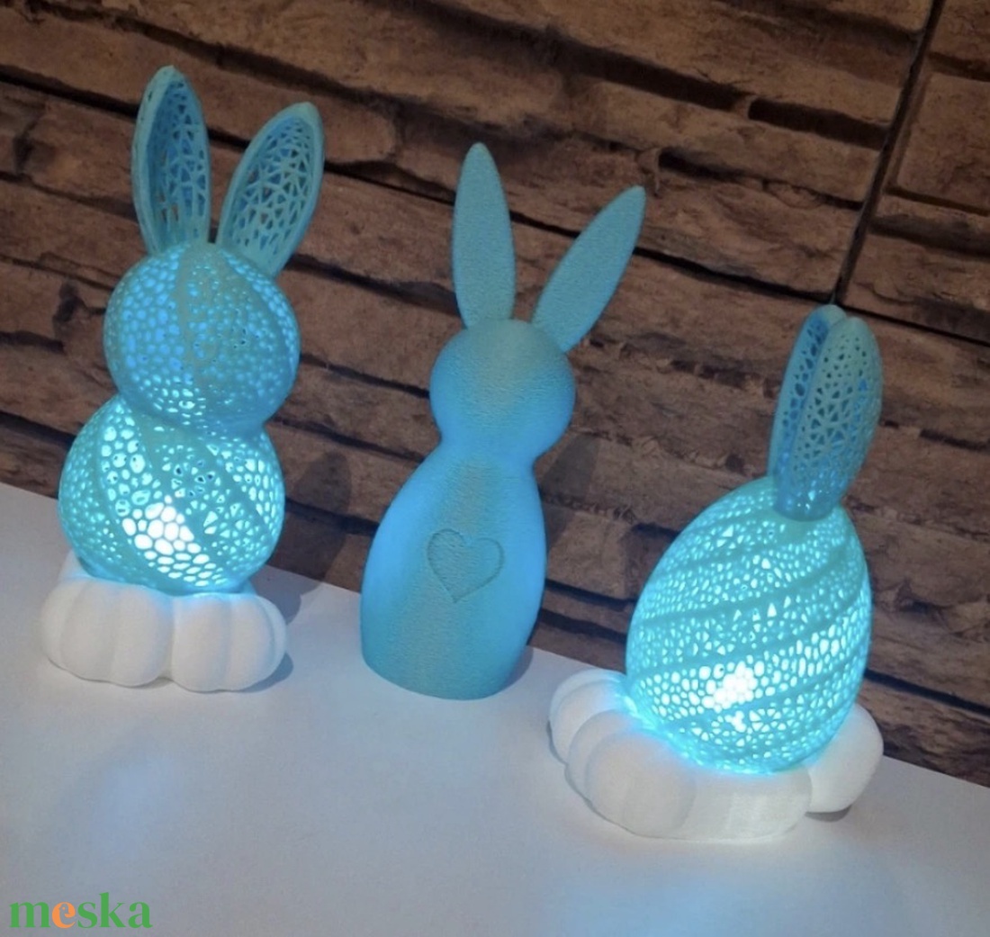 3D Nyomtatott 3db-os Nyuszi Dekor � Modern forma, karakteres megjelenés - ünnepi díszek, dekorációk - húsvéti díszek és dekorációk - húsvéti asztaldíszek - Meska.hu