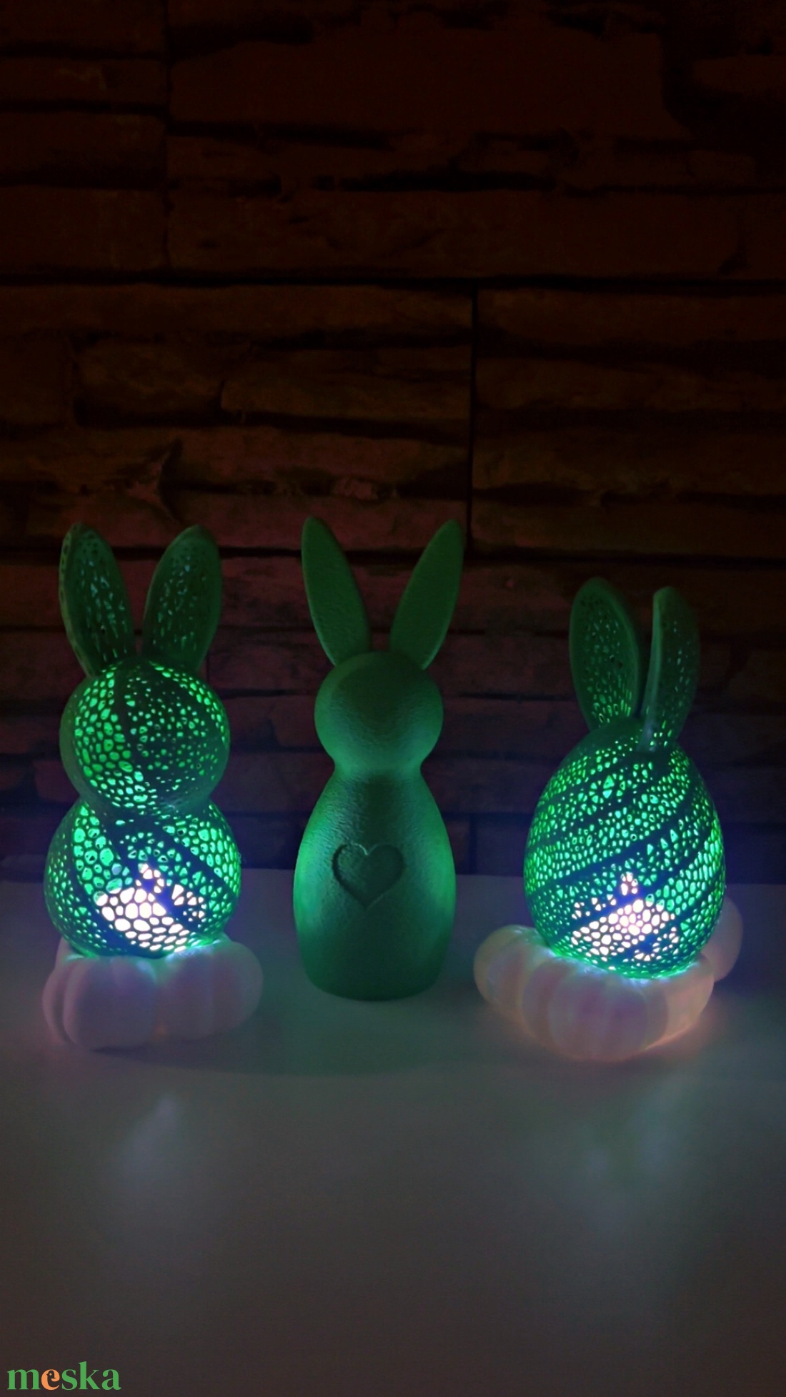 3D Nyomtatott 3db-os Nyuszi Dekor � Modern forma, karakteres megjelenés - ünnepi díszek, dekorációk - húsvéti díszek és dekorációk - húsvéti asztaldíszek - Meska.hu