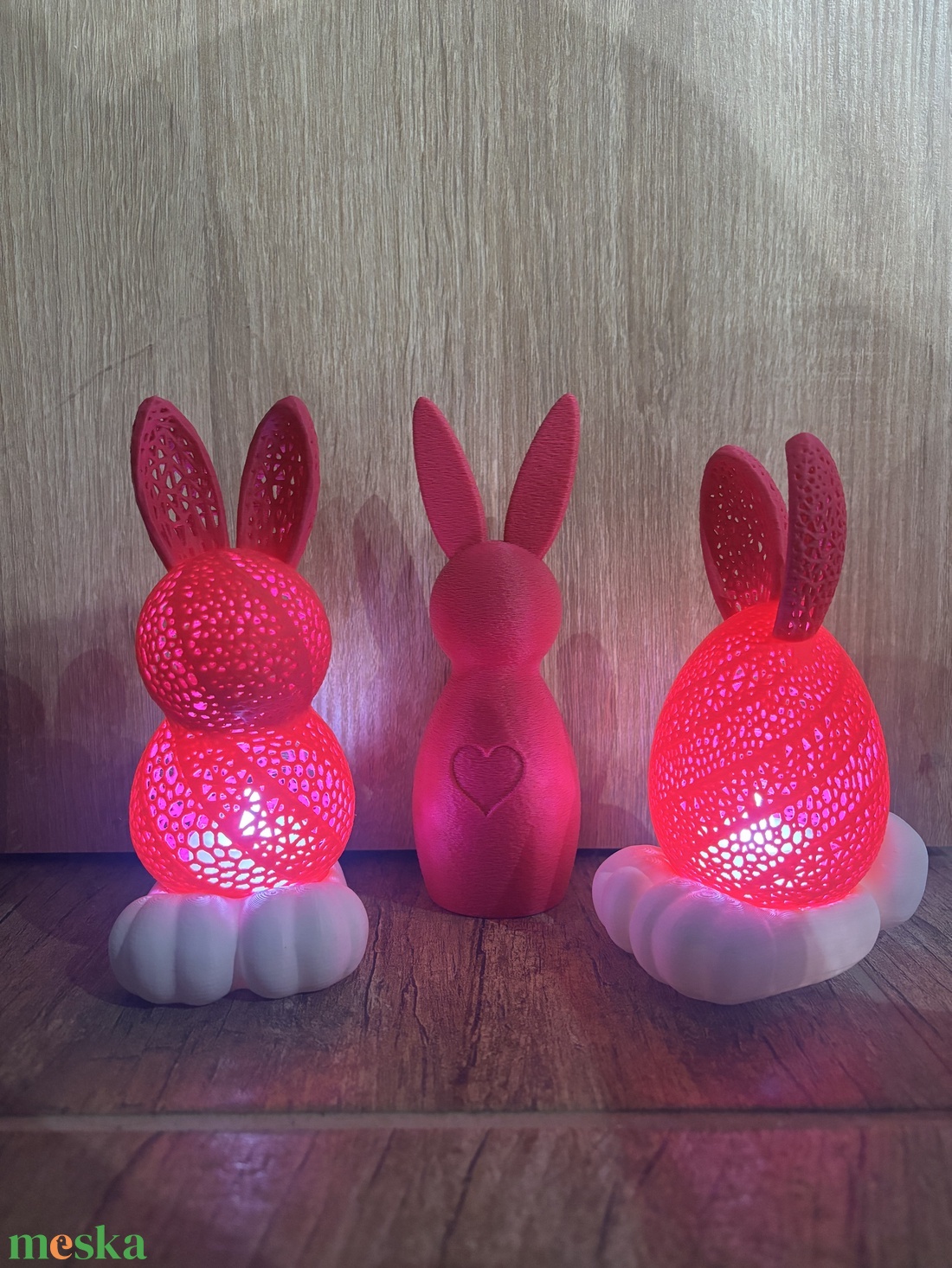 3D Nyomtatott 3db-os Nyuszi Dekor � Modern forma, karakteres megjelenés - ünnepi díszek, dekorációk - húsvéti díszek és dekorációk - húsvéti asztaldíszek - Meska.hu
