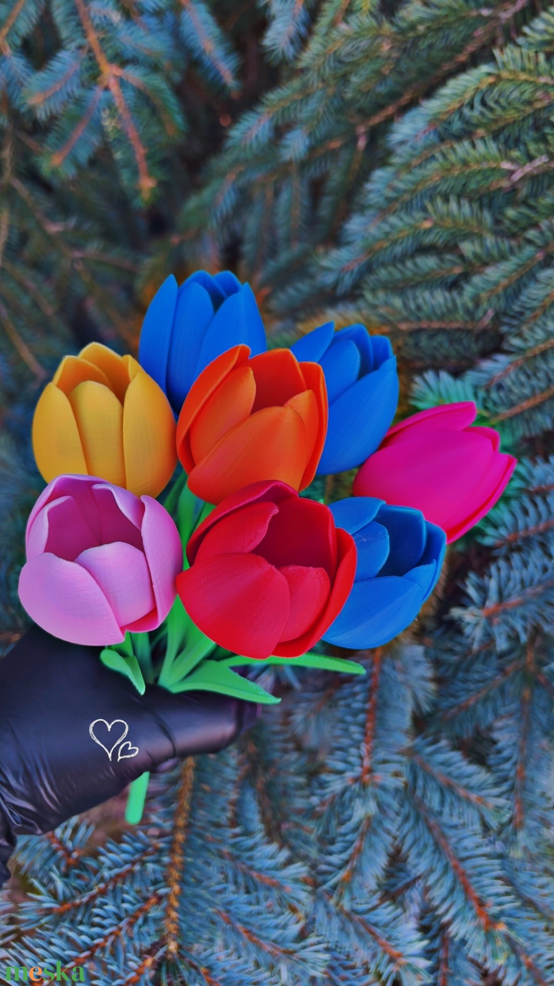 3D nyomtatott színes tulipán � örök virág  - otthon & életmód - virágdekoráció - virágdíszek - asztali virágdísz - Meska.hu