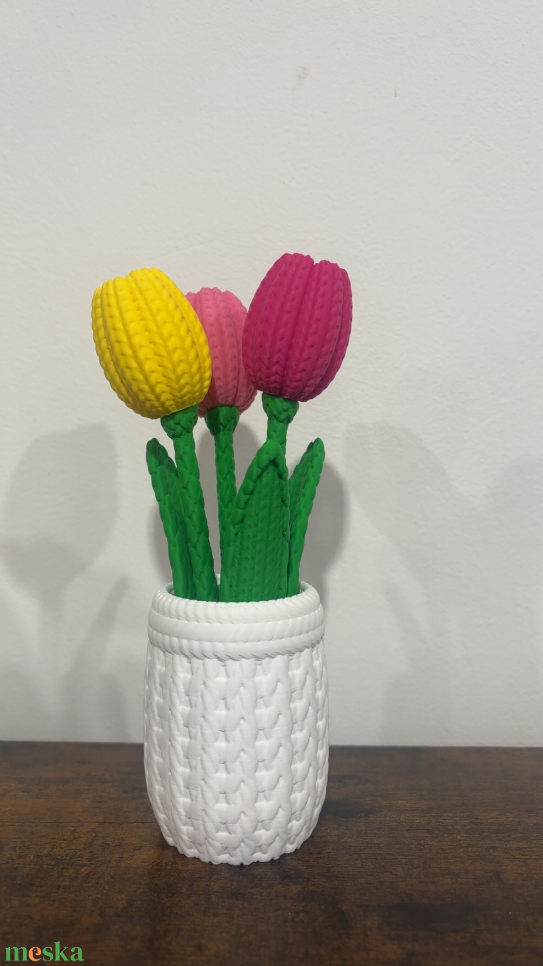 Anyák napi örök tulipán csokor vázában - otthon & életmód - dekoráció - asztal és polc dekoráció - asztaldísz - Meska.hu