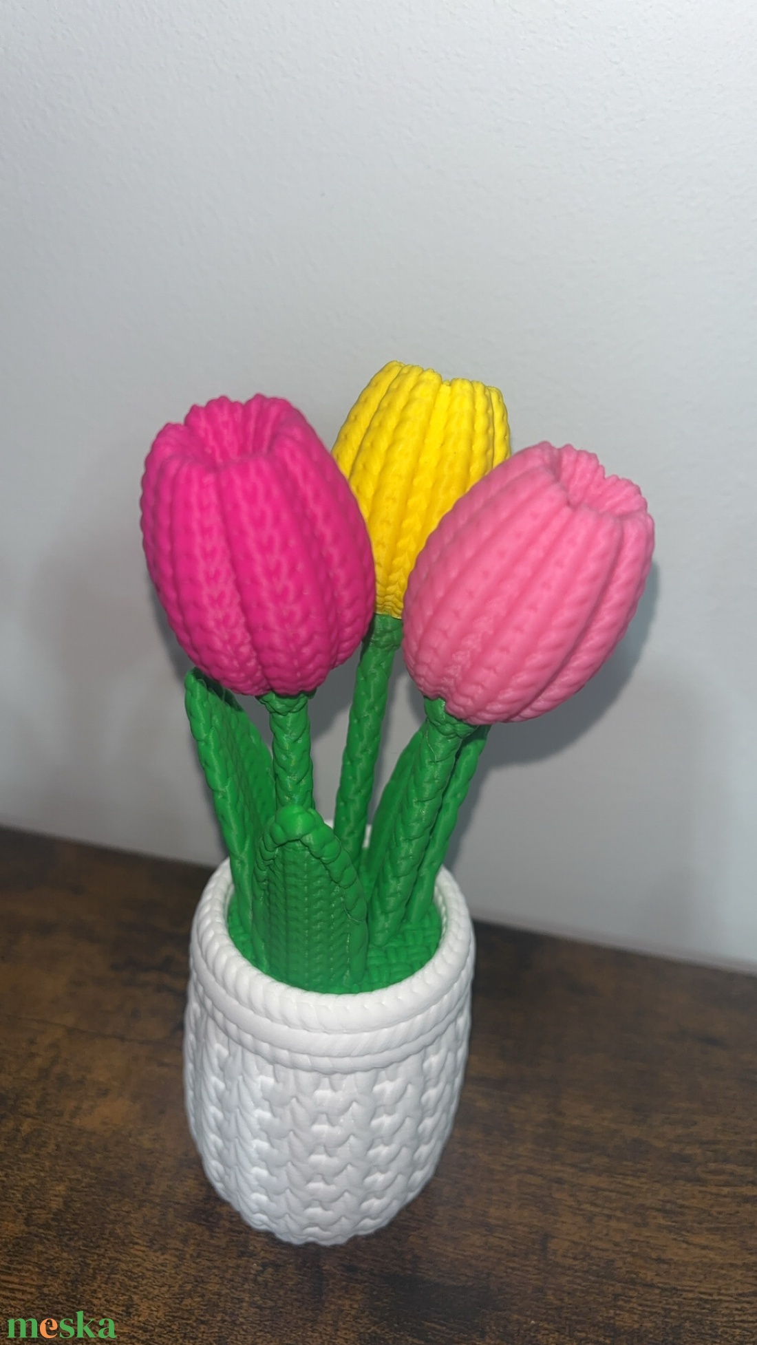 Anyák napi örök tulipán csokor vázában - otthon & életmód - dekoráció - asztal és polc dekoráció - asztaldísz - Meska.hu