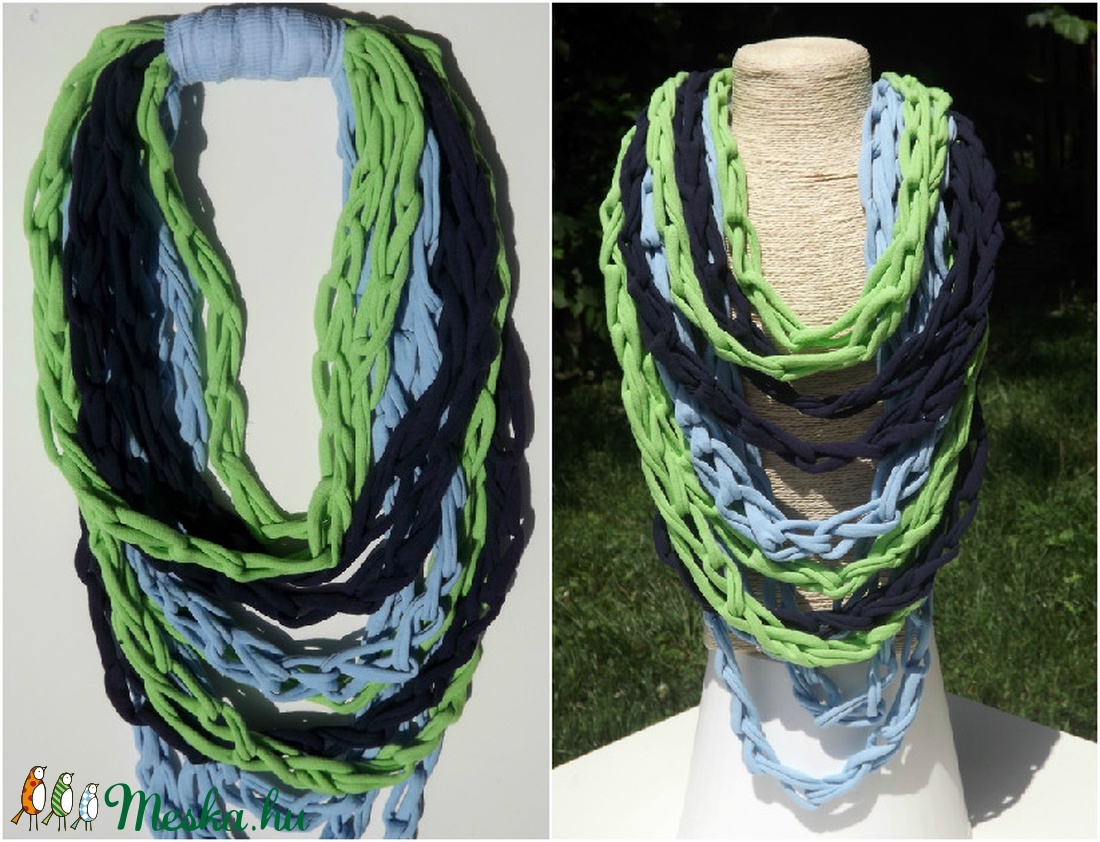 Lime-soda - horgolt pólónyaklánc -  - Meska.hu