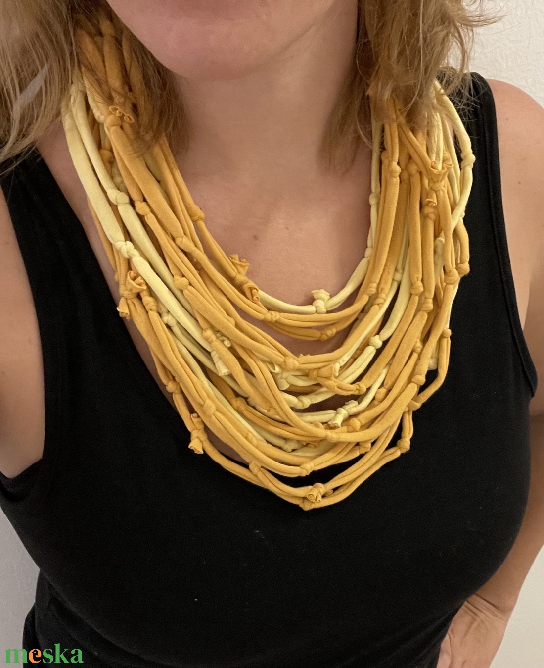 Napsütés pamut pólónyakánc - ékszer - nyaklánc - statement nyaklánc - Meska.hu