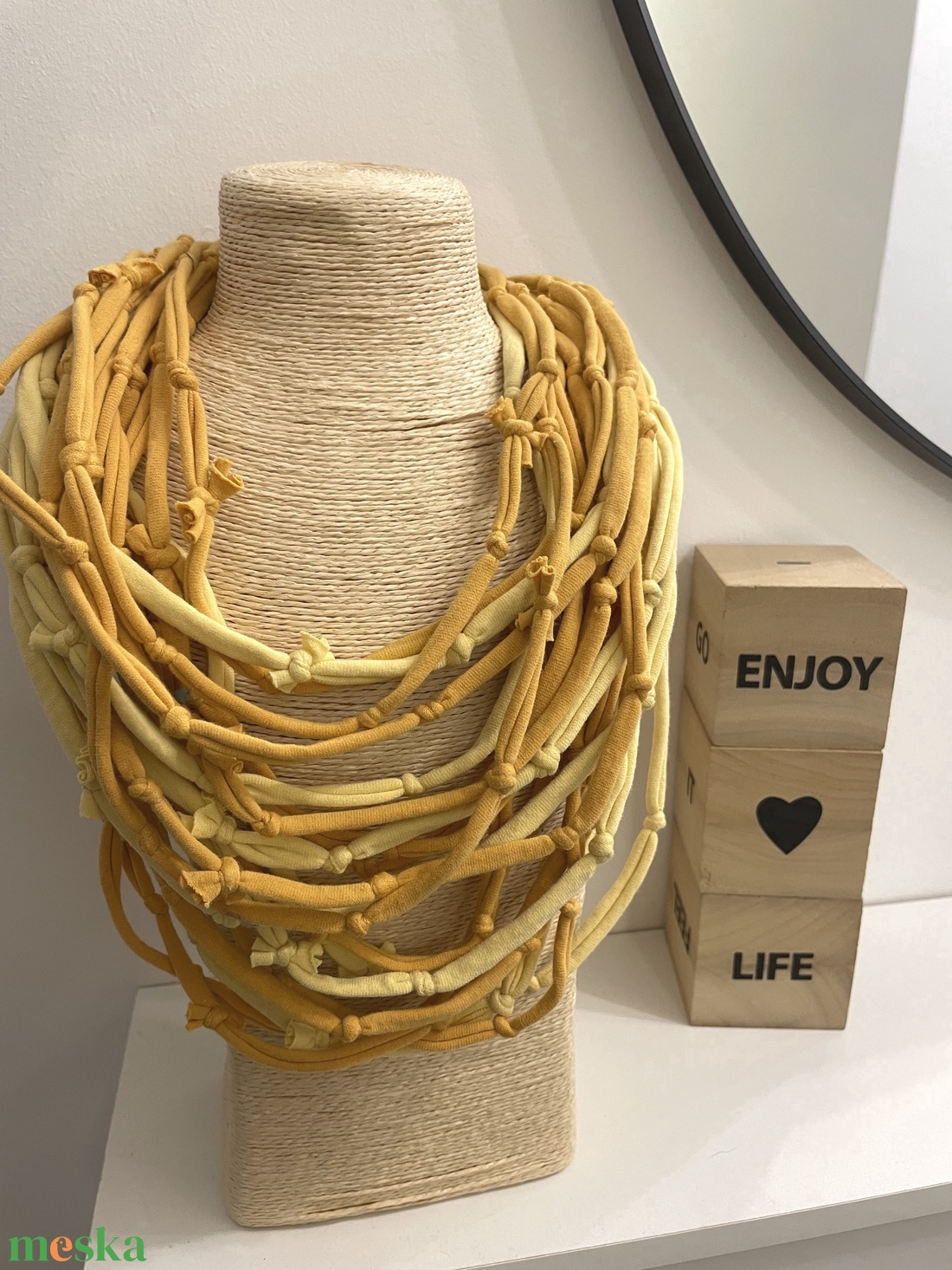 Napsütés pamut pólónyakánc - ékszer - nyaklánc - statement nyaklánc - Meska.hu