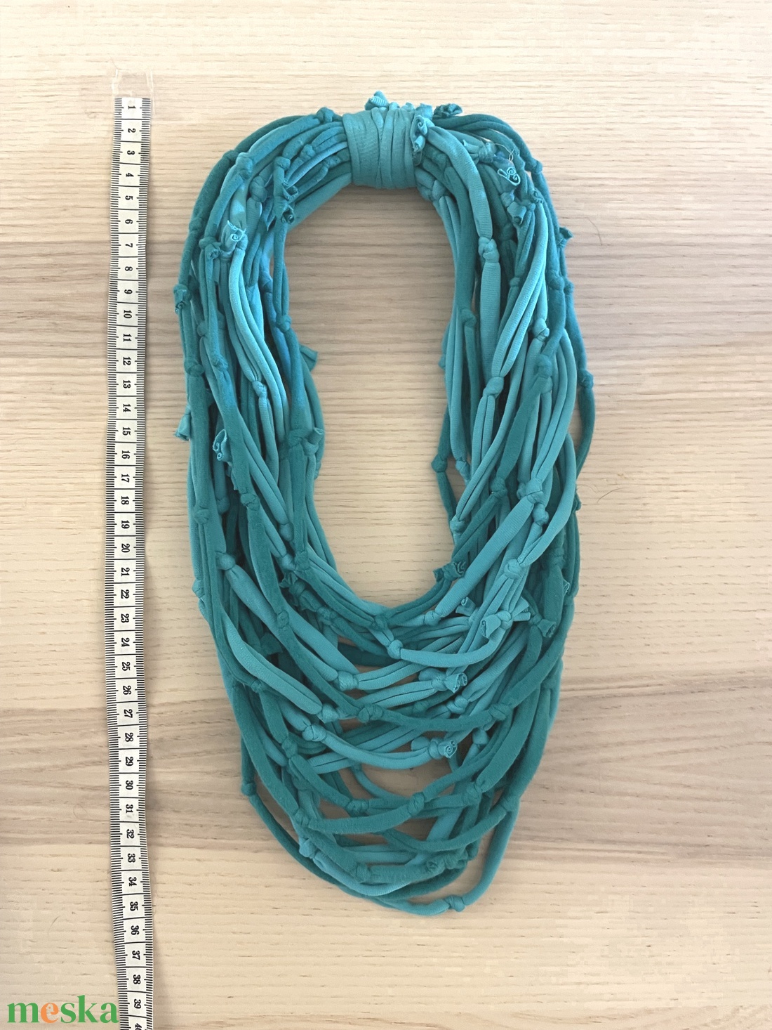 Aqua pamut pólónyakánc - ékszer - nyaklánc - statement nyaklánc - Meska.hu