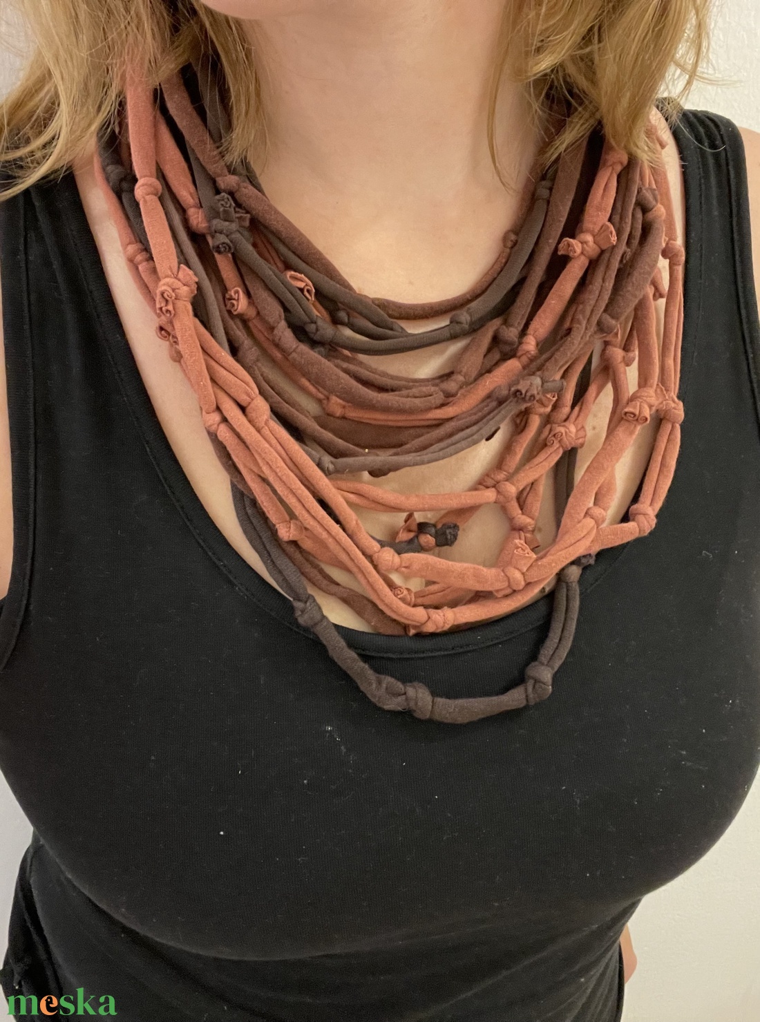 Brownie pamut pólónyakánc - ékszer - nyaklánc - statement nyaklánc - Meska.hu