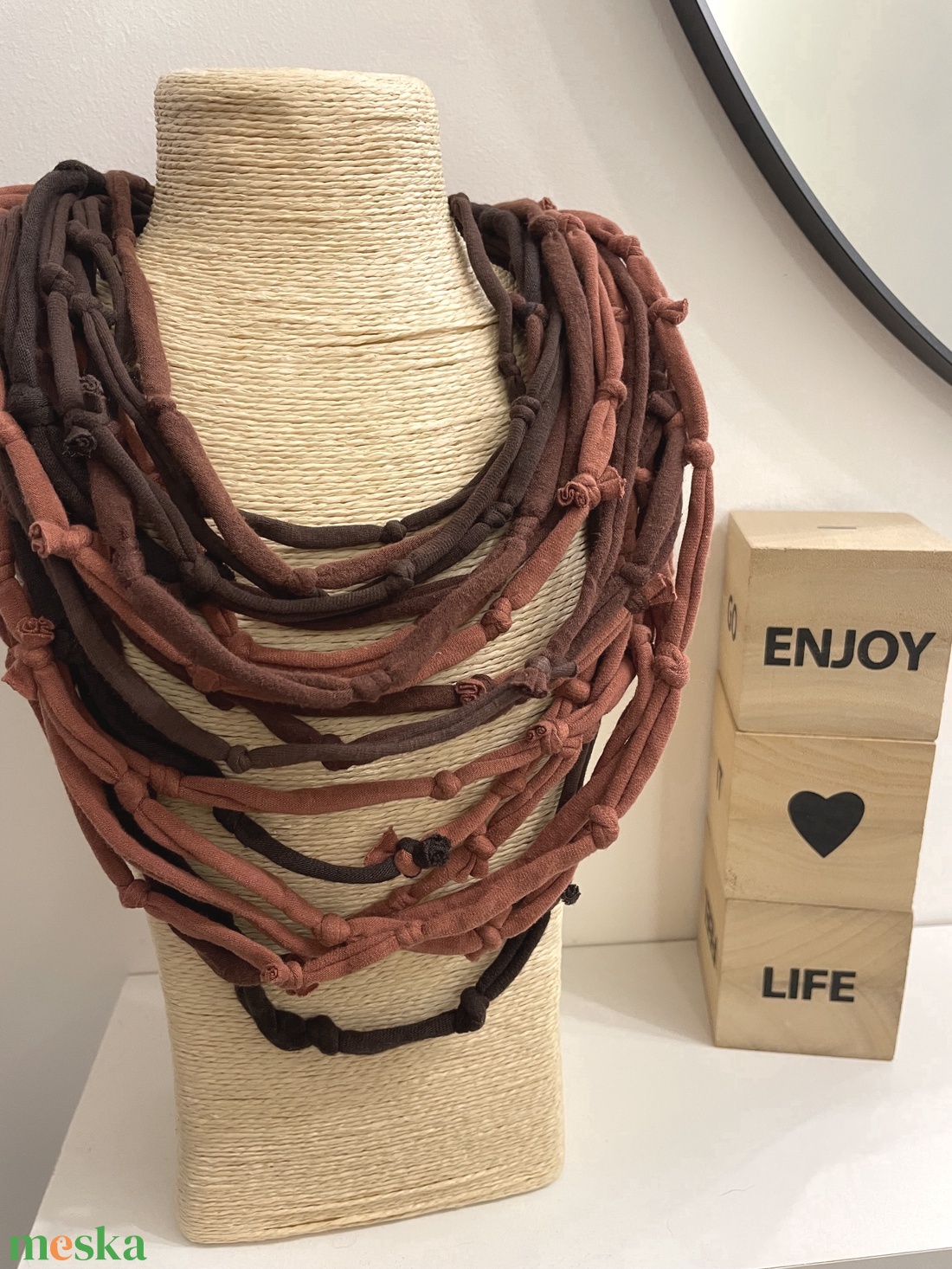 Brownie pamut pólónyakánc - ékszer - nyaklánc - statement nyaklánc - Meska.hu