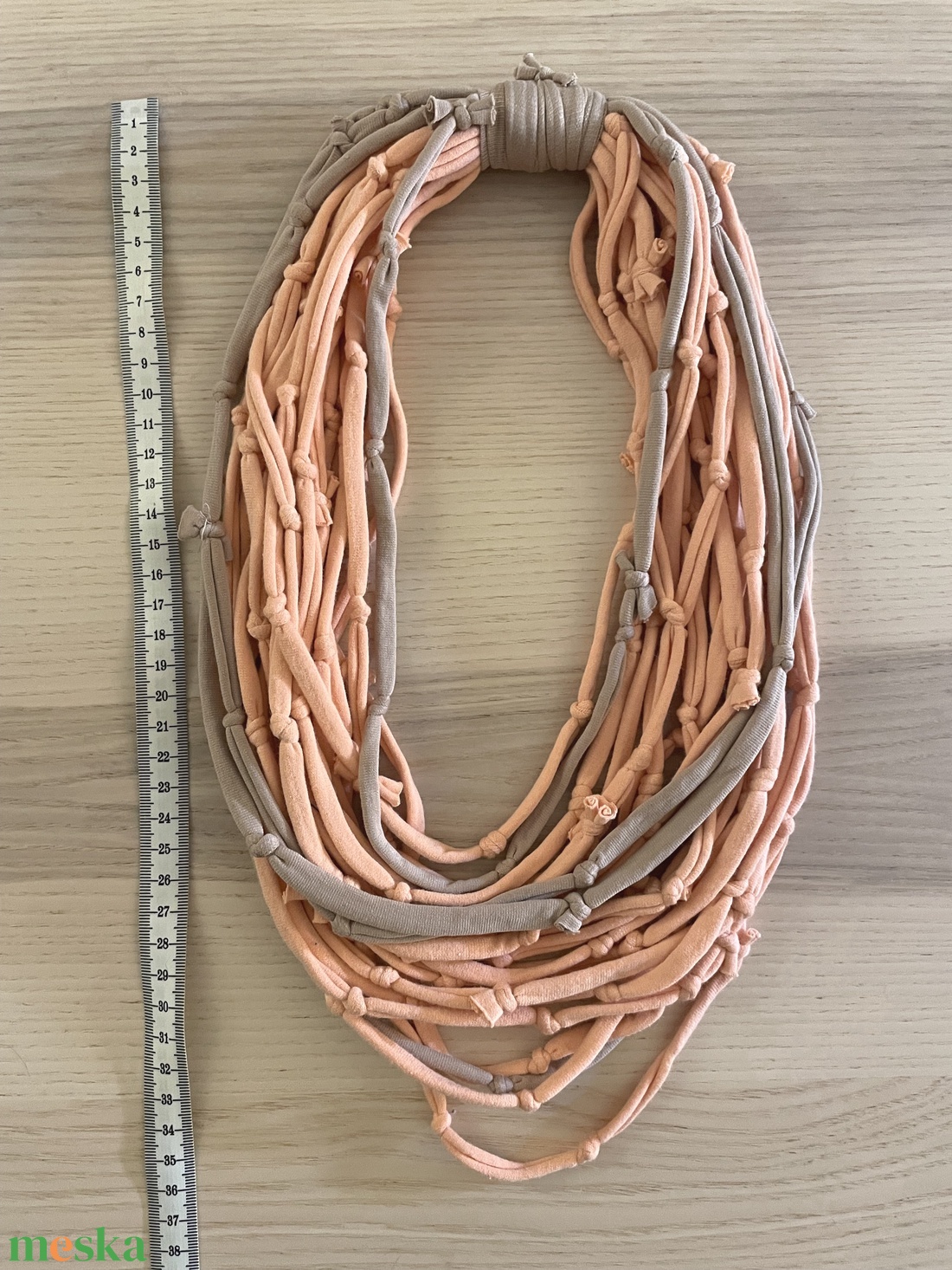 Barackvirág pamut pólónyaklánc - ékszer - nyaklánc - statement nyaklánc - Meska.hu