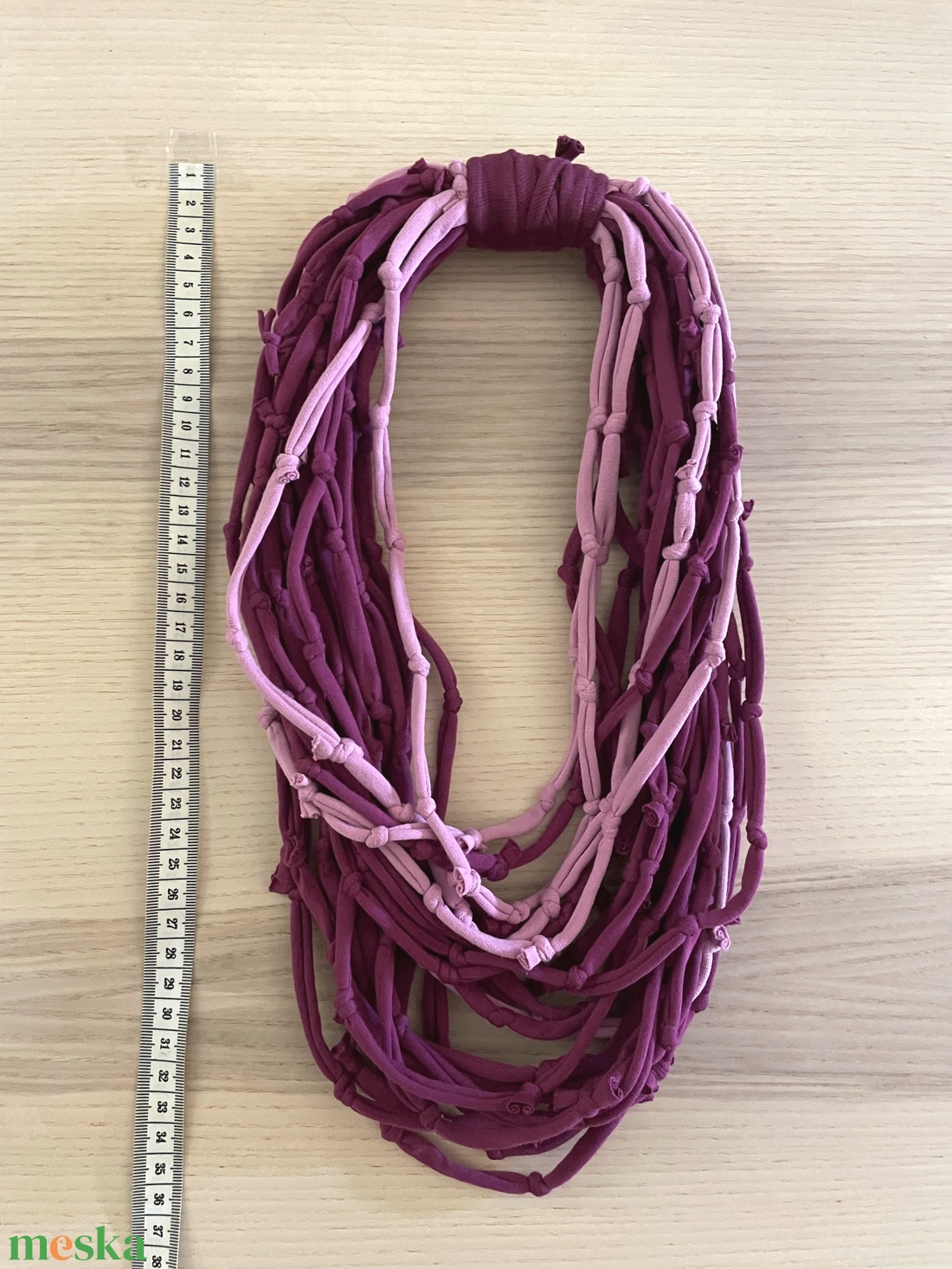 Ibolya pamut pólónyaklánc - ékszer - nyaklánc - statement nyaklánc - Meska.hu