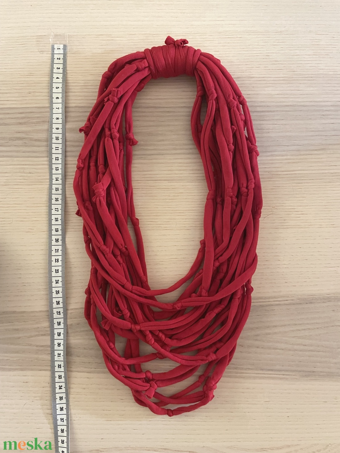 Pipacs pamut pólónyaklánc - ékszer - nyaklánc - statement nyaklánc - Meska.hu