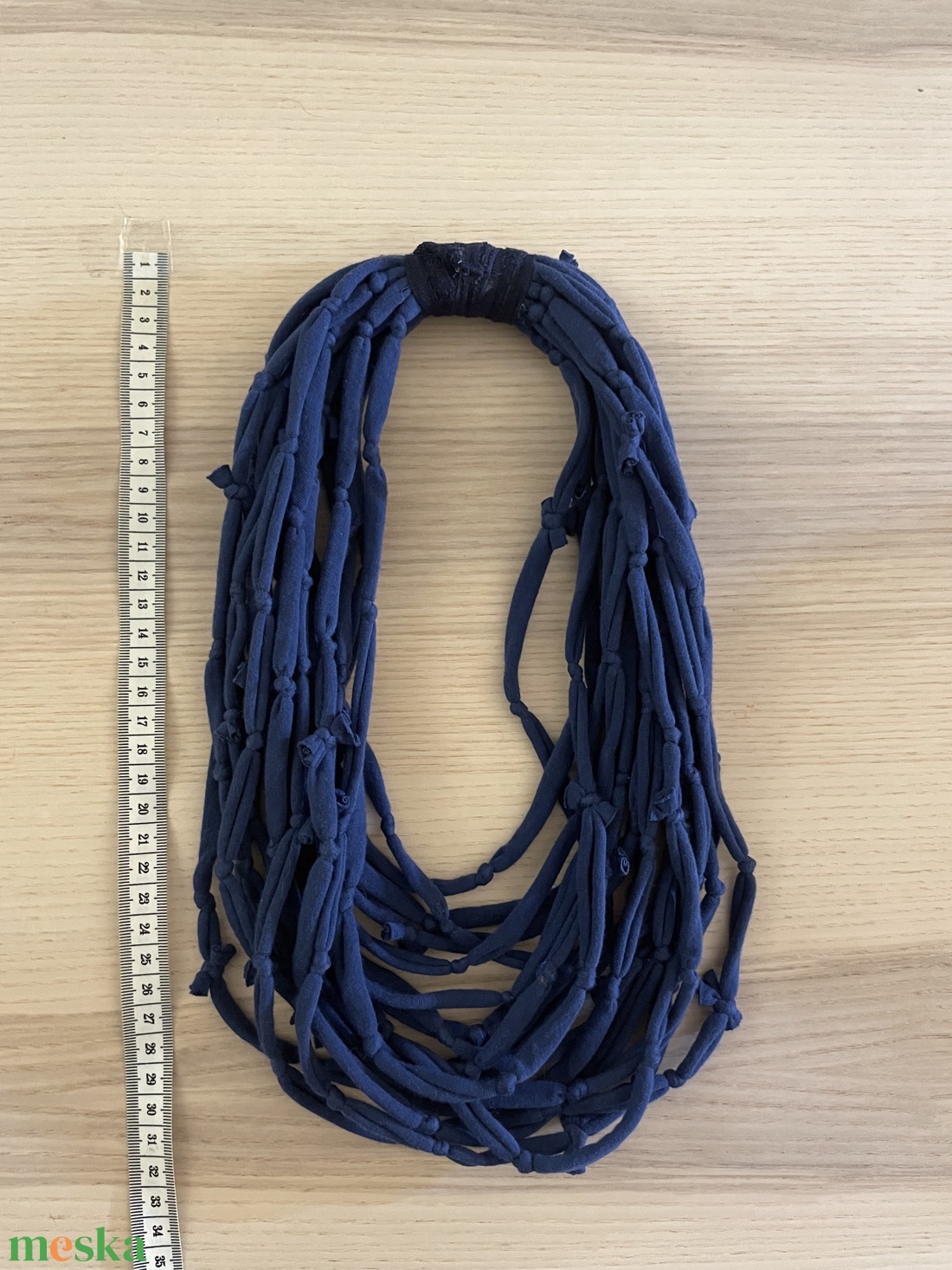 Navy pamut pólónyaklánc - ékszer - nyaklánc - statement nyaklánc - Meska.hu