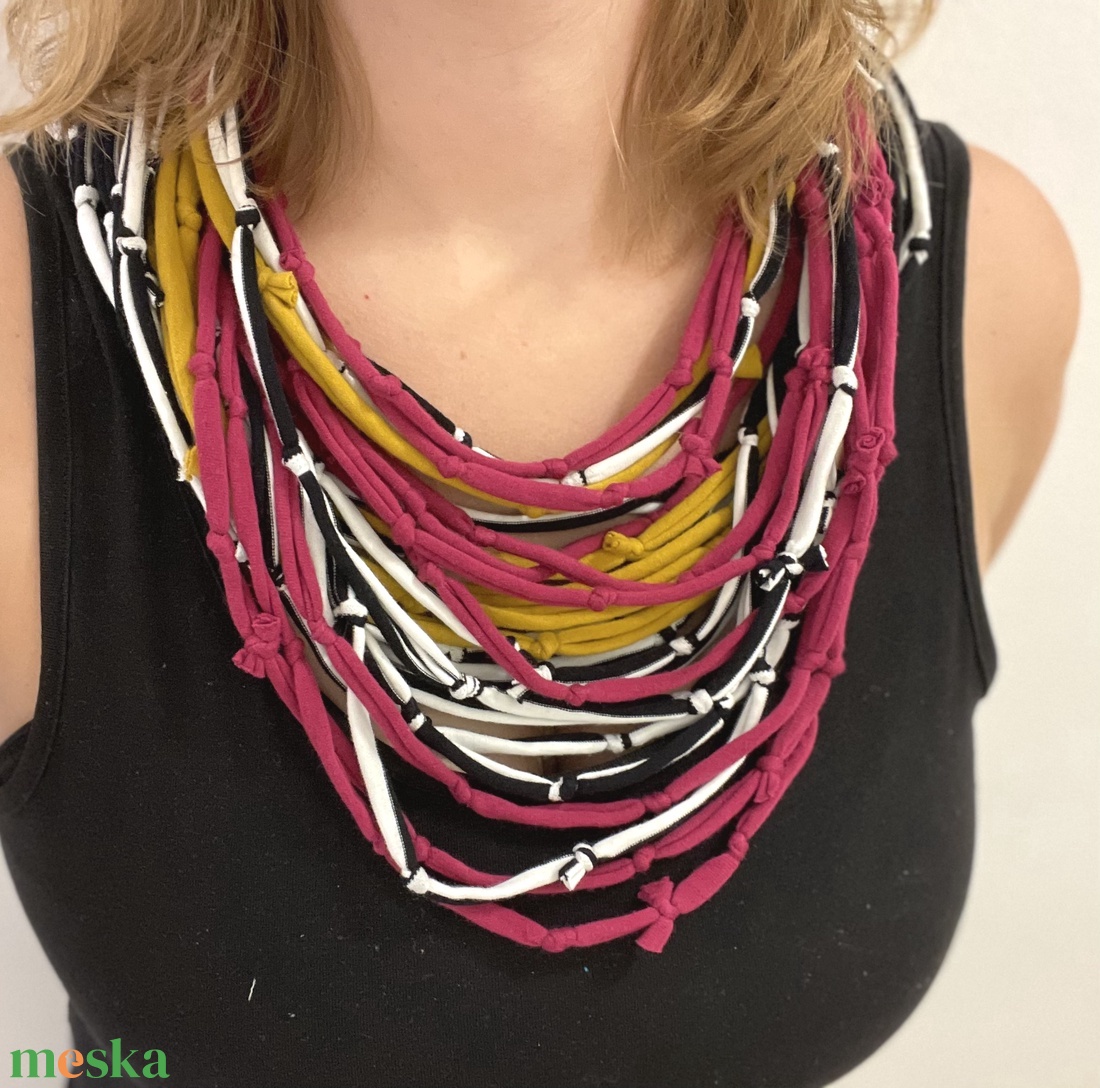 Bohemia pamut pólónyaklánc - ékszer - nyaklánc - statement nyaklánc - Meska.hu
