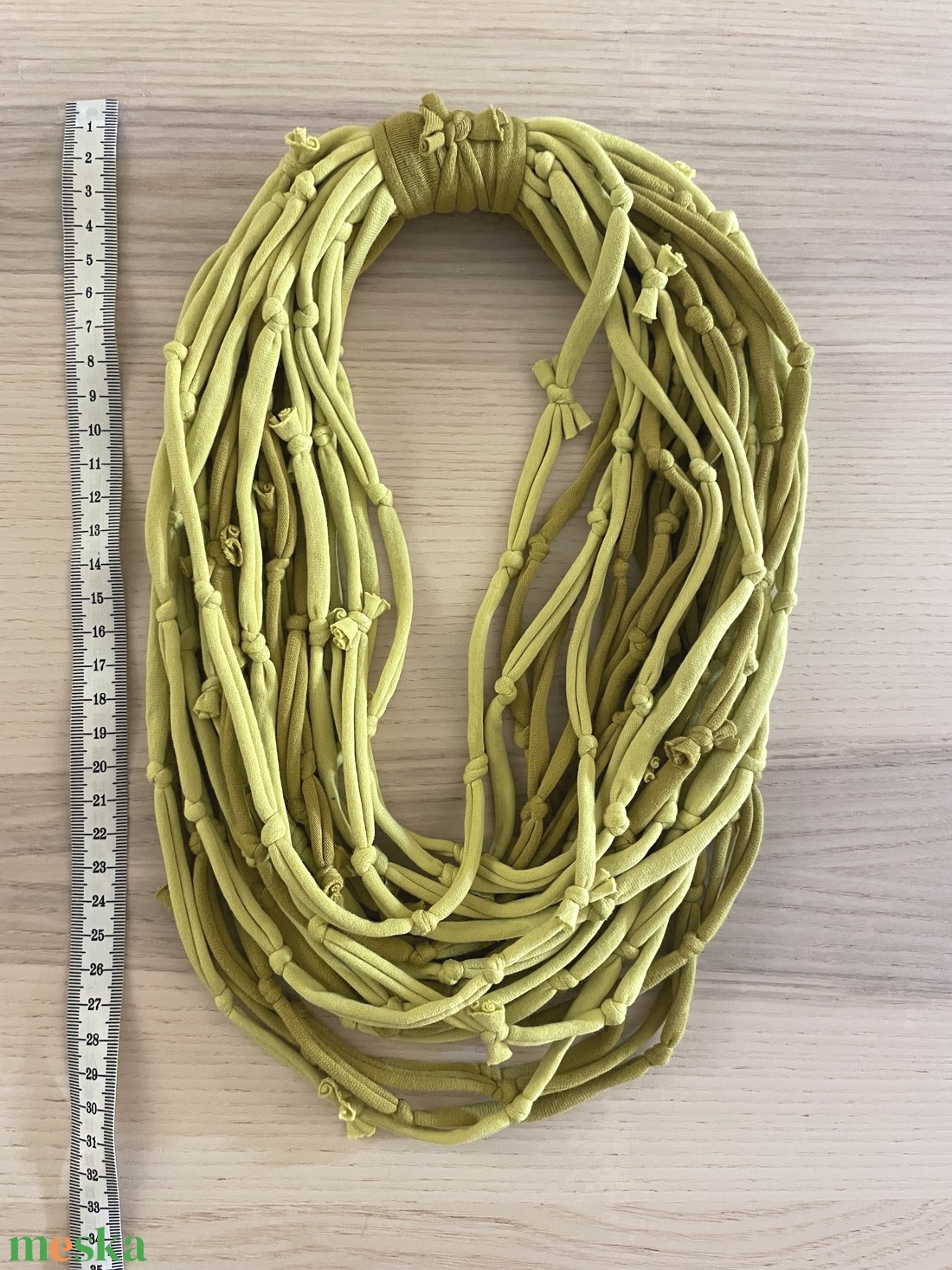 Lime pamut pólónyaklánc - ékszer - nyaklánc - statement nyaklánc - Meska.hu