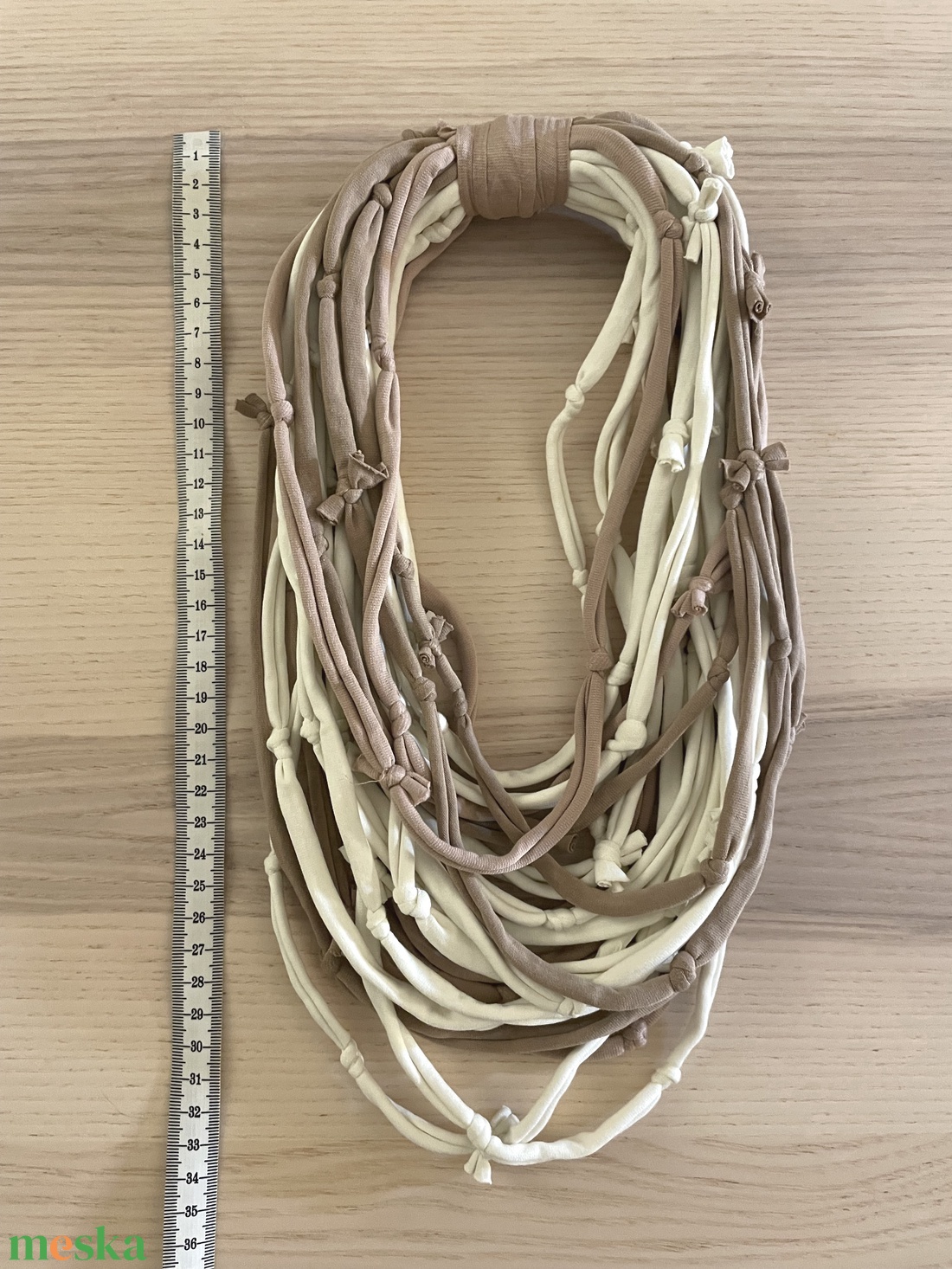 Púder pamut pólónyaklánc - ékszer - nyaklánc - statement nyaklánc - Meska.hu