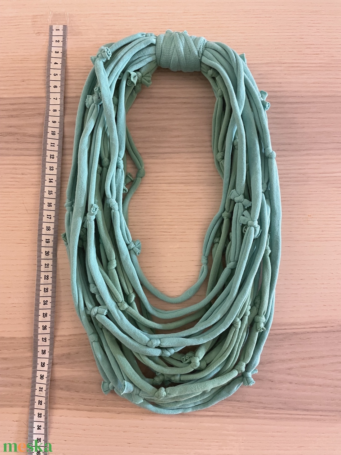 �Tengerszem pamut pólónyaklánc - ékszer - nyaklánc - statement nyaklánc - Meska.hu