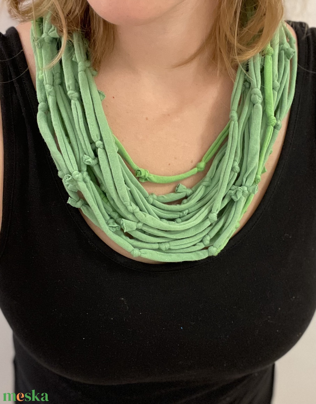 Örökzöld pamut pólónyaklánc - ékszer - nyaklánc - statement nyaklánc - Meska.hu