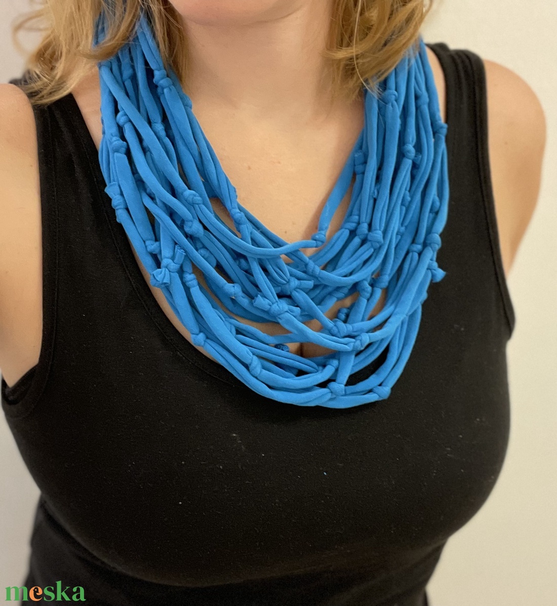 Tiszta égbolt pamut pólónyaklánc - ékszer - nyaklánc - statement nyaklánc - Meska.hu