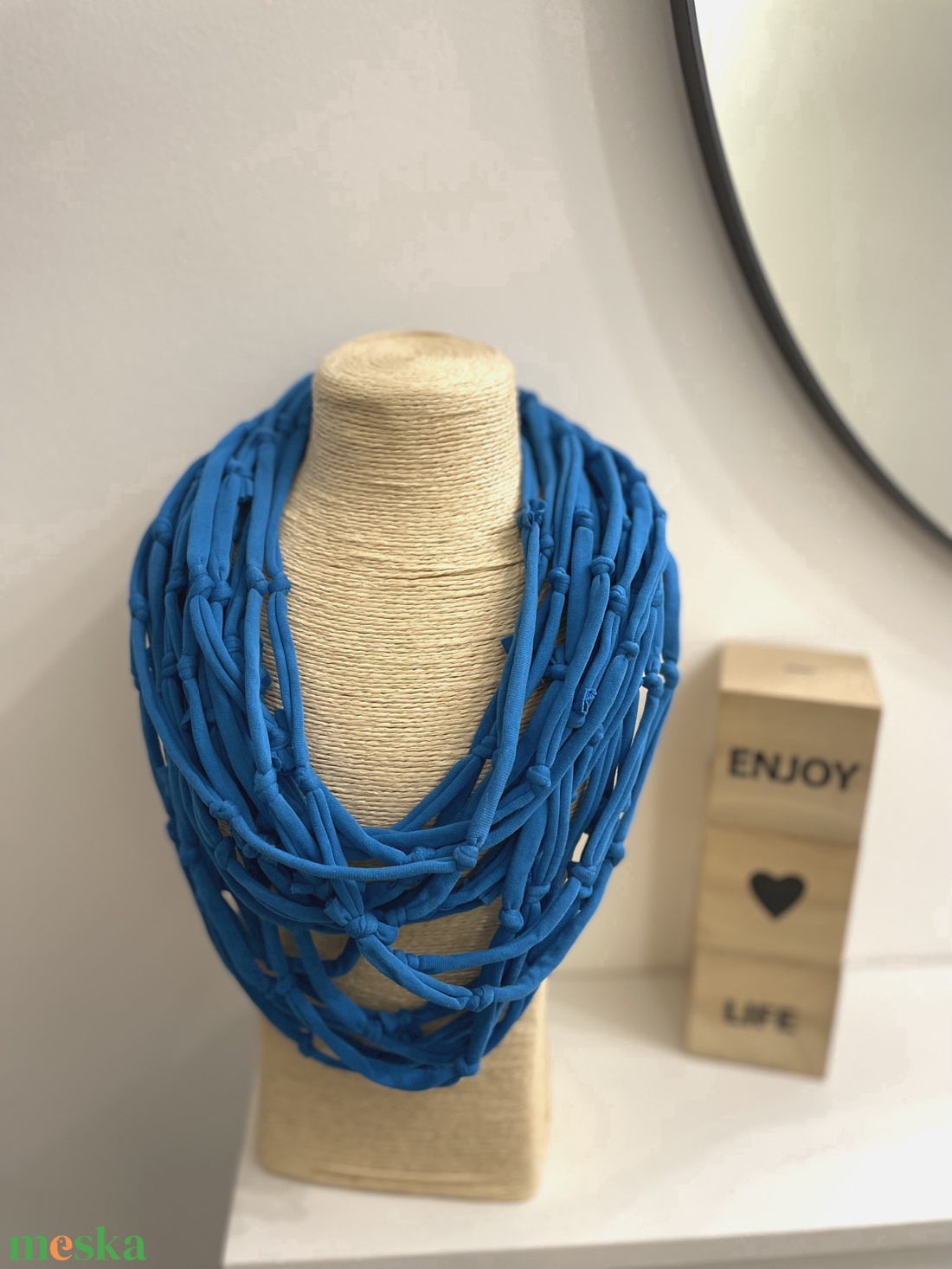 Tiszta égbolt pamut pólónyaklánc - ékszer - nyaklánc - statement nyaklánc - Meska.hu