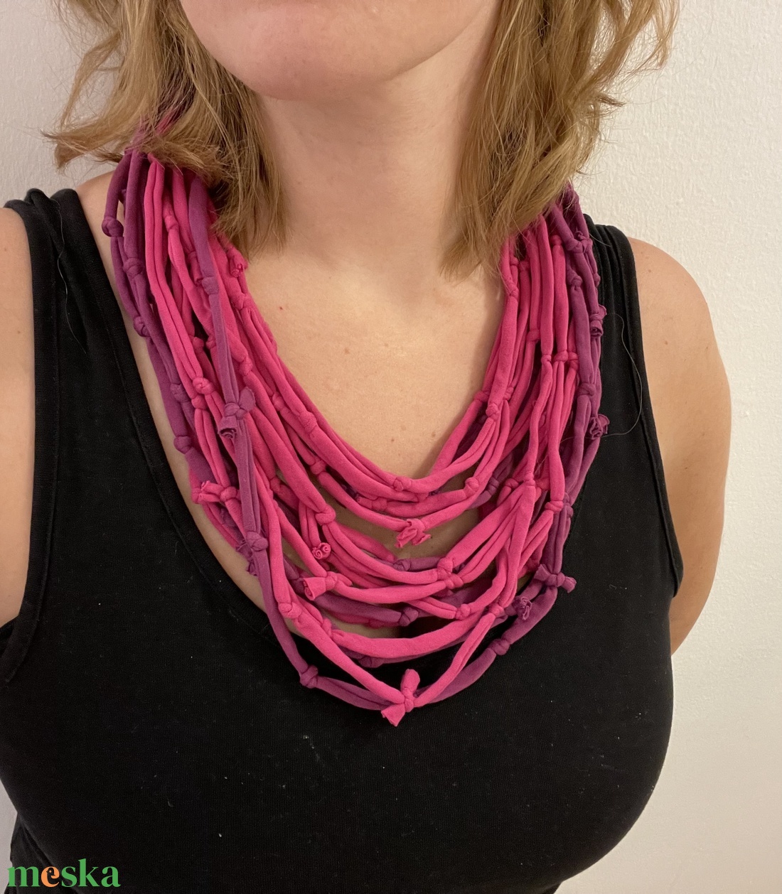 Harangvirág pamut pólónyaklánc - ékszer - nyaklánc - statement nyaklánc - Meska.hu