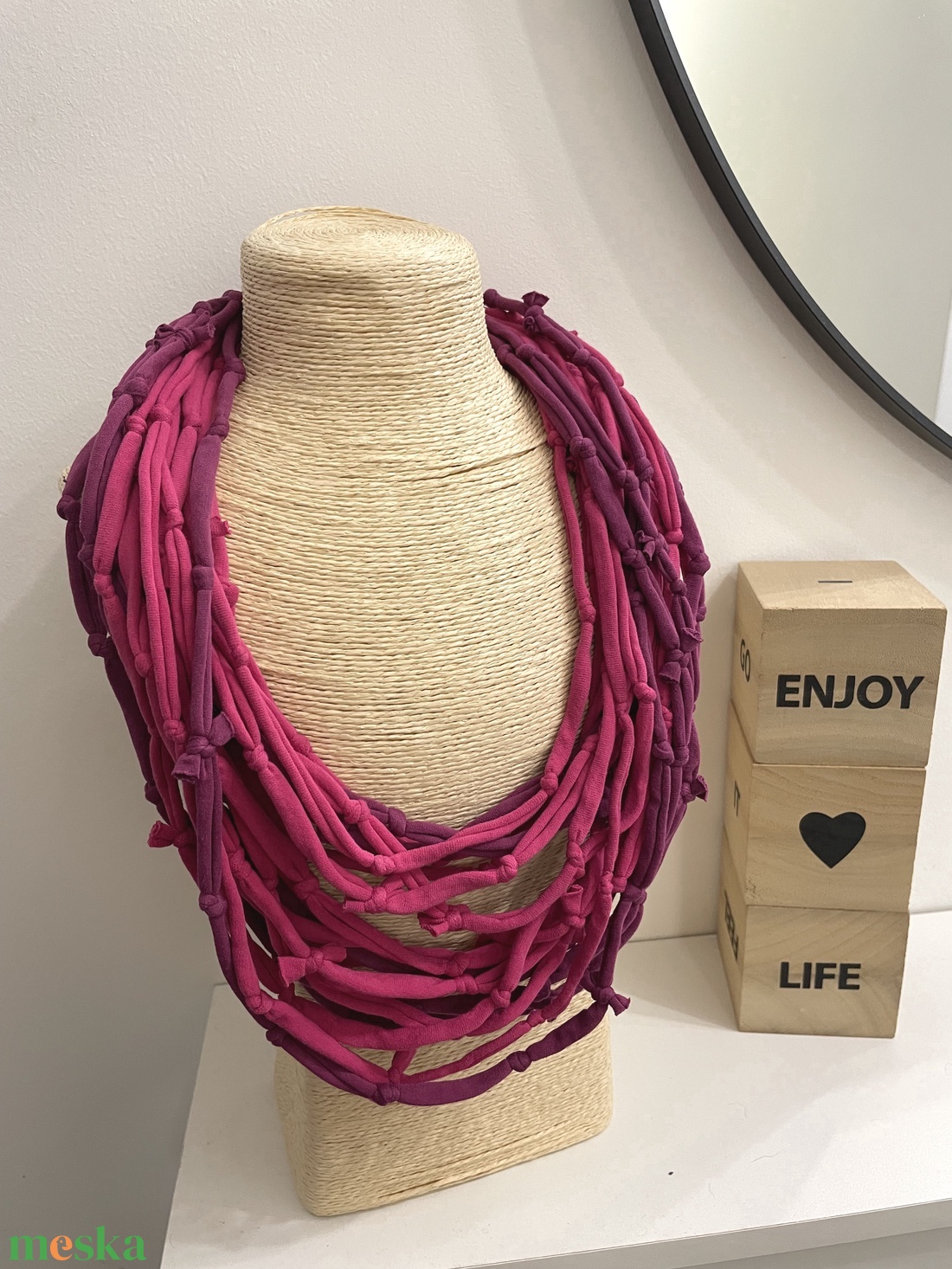 Harangvirág pamut pólónyaklánc - ékszer - nyaklánc - statement nyaklánc - Meska.hu