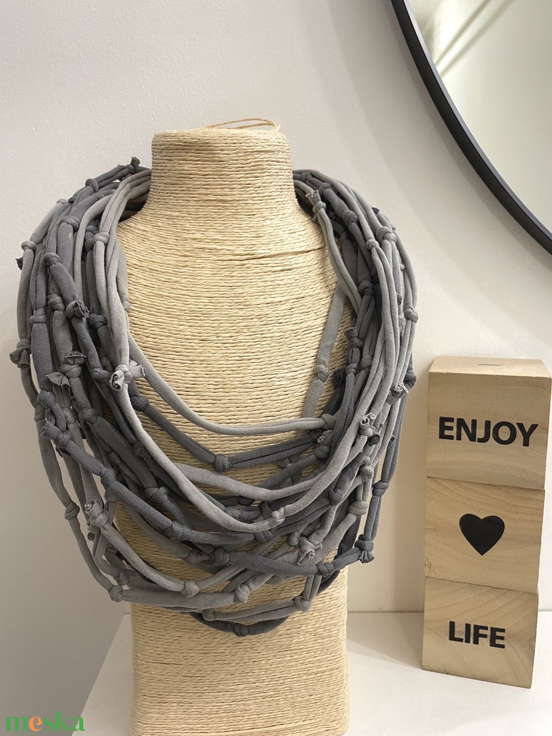 Concrete pamut pólónyaklánc - ékszer - nyaklánc - statement nyaklánc - Meska.hu