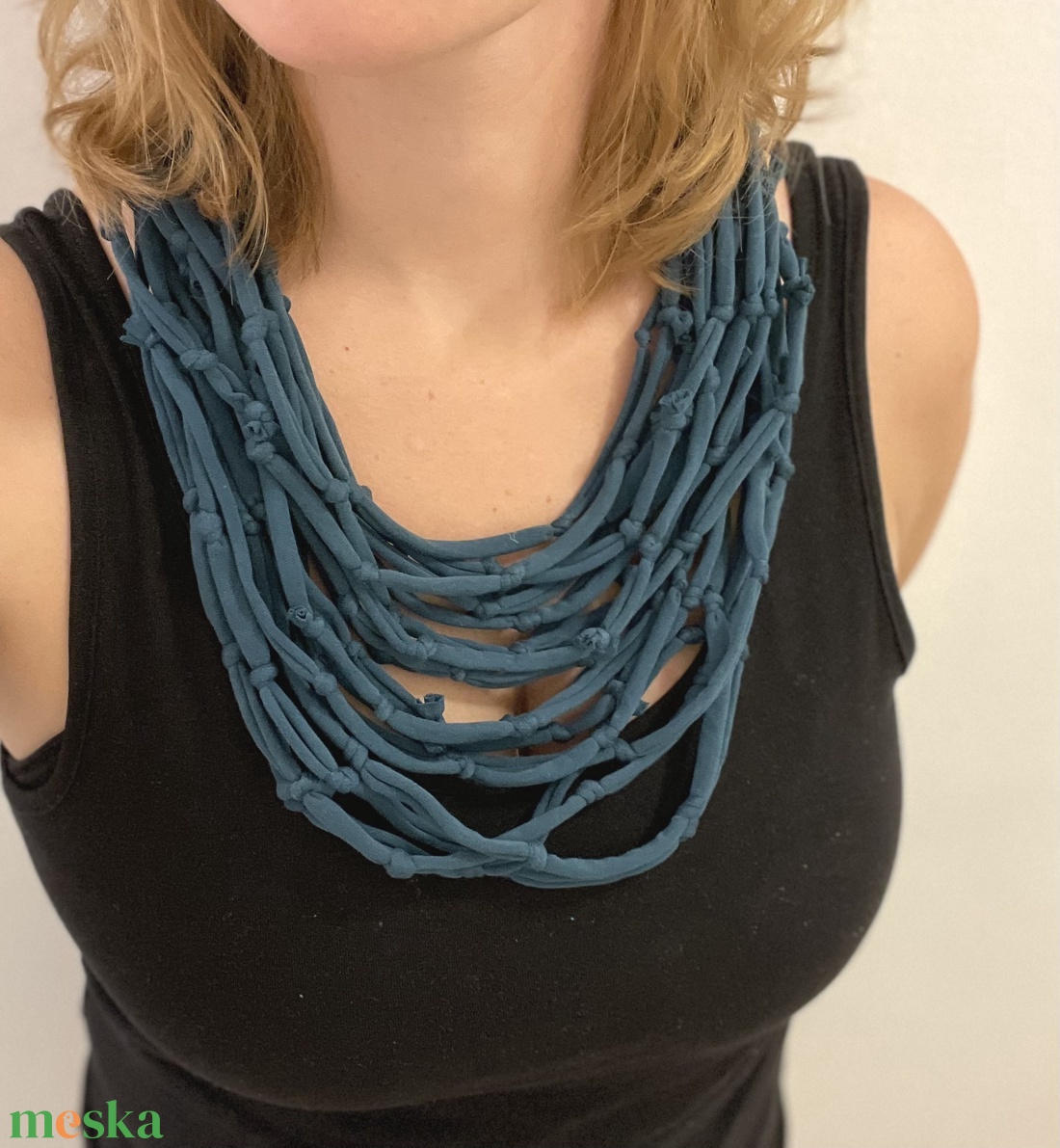 Deep sea pamut pólónyaklánc - ékszer - nyaklánc - statement nyaklánc - Meska.hu