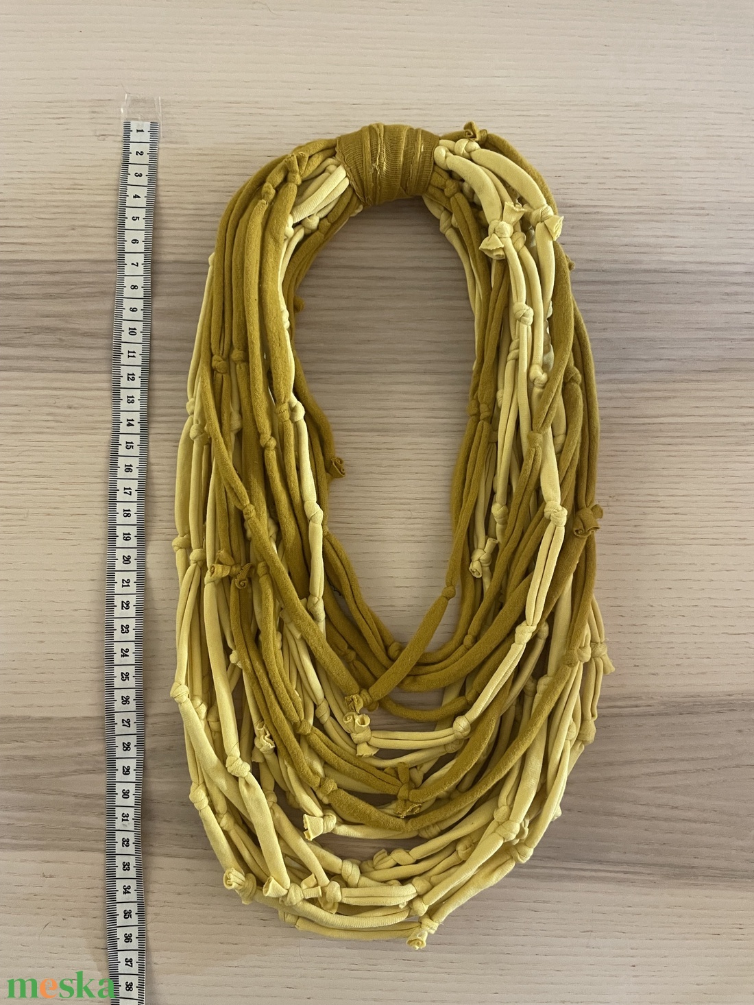 Mustard pamut pólónyaklánc - ékszer - nyaklánc - statement nyaklánc - Meska.hu