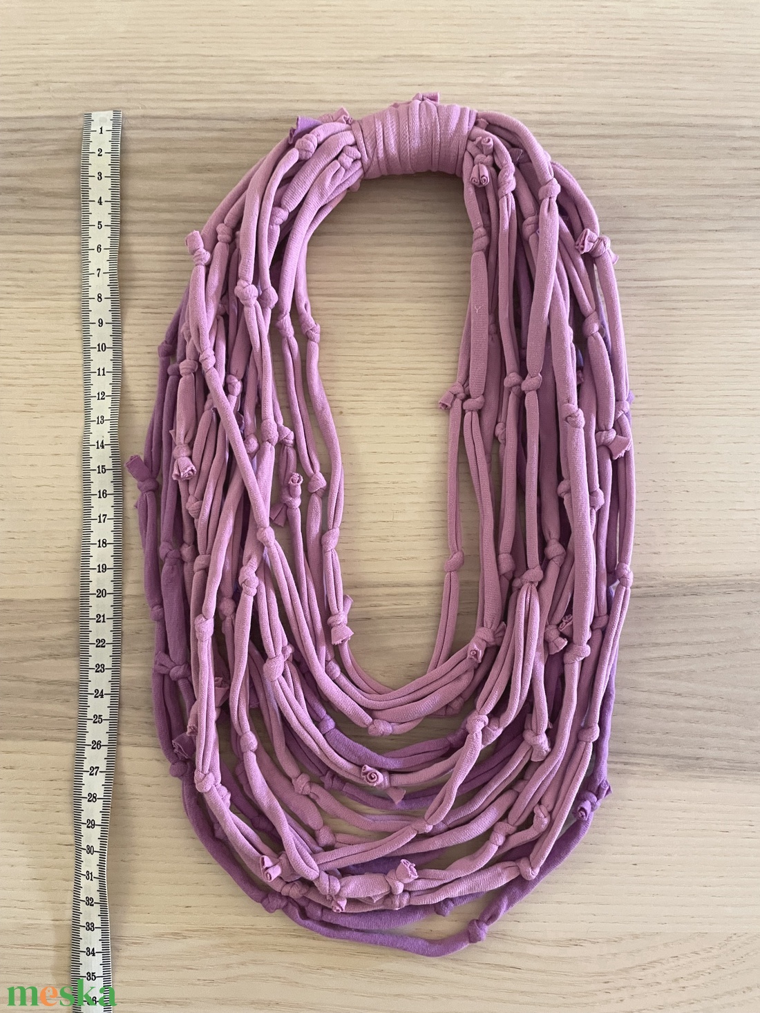 Levendula pamut pólónyaklánc - ékszer - nyaklánc - statement nyaklánc - Meska.hu