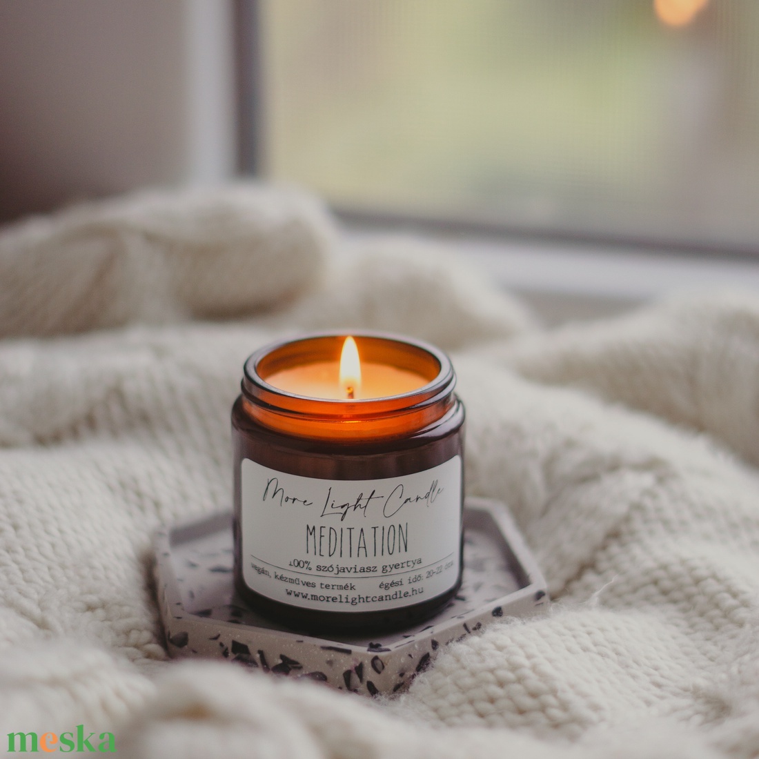 Meditation - Nag Champa - 100% natúr szójaviasz illatgyertya - otthon & életmód - gyertya, illat, aroma - gyertya - Meska.hu