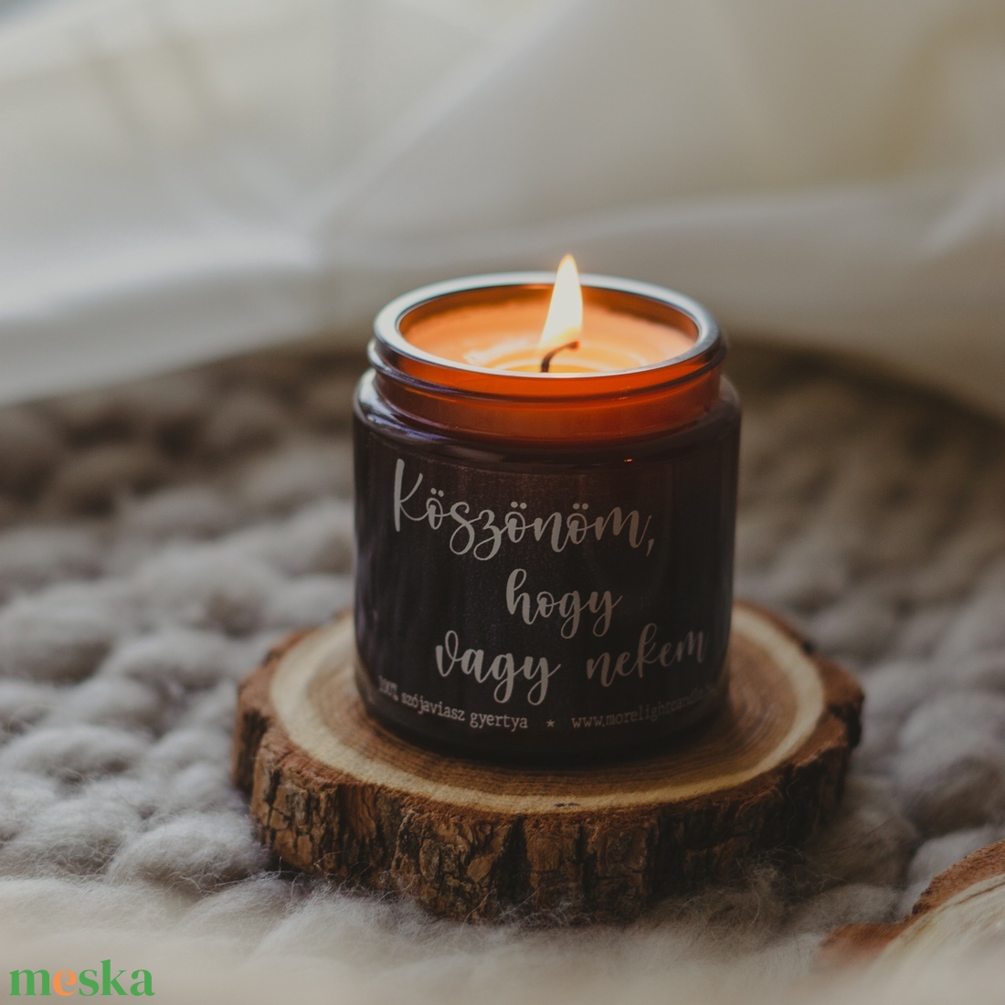 Köszönöm, hogy vagy nekem - 100% natúr szójaviasz illatgyertya  - otthon & életmód - gyertya, illat, aroma - gyertya - Meska.hu