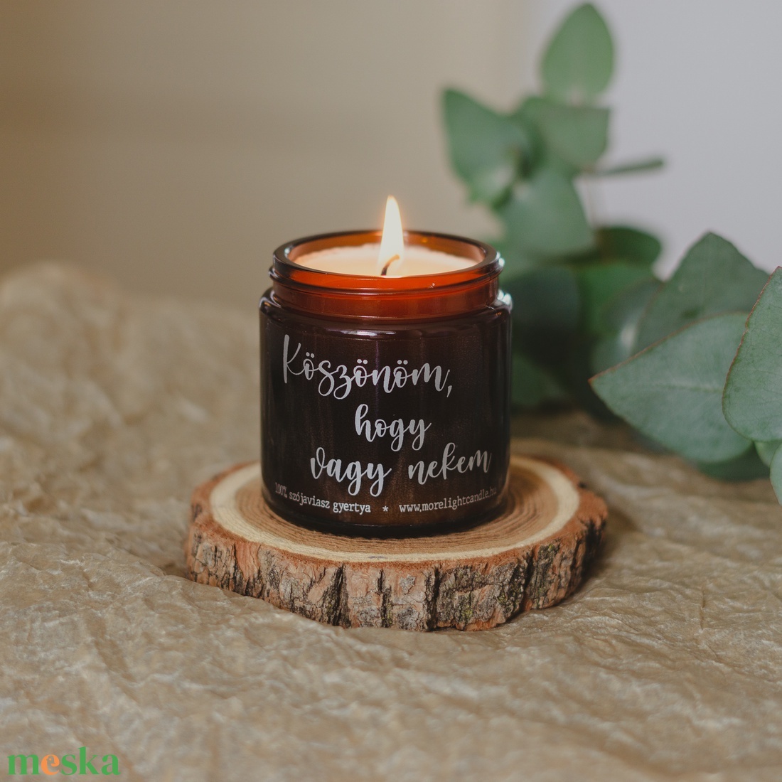 Köszönöm, hogy vagy nekem - 100% natúr szójaviasz illatgyertya  - otthon & életmód - gyertya, illat, aroma - gyertya - Meska.hu