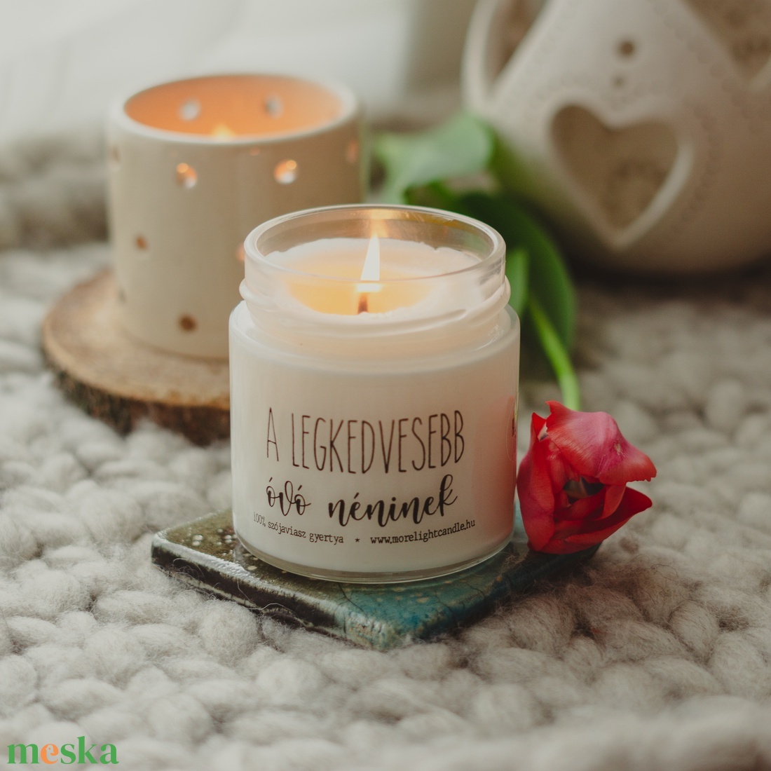 A legkedvesebb óvó néninek - 100% natúr szójaviasz illatgyertya  - otthon & életmód - gyertya, illat, aroma - gyertya - Meska.hu