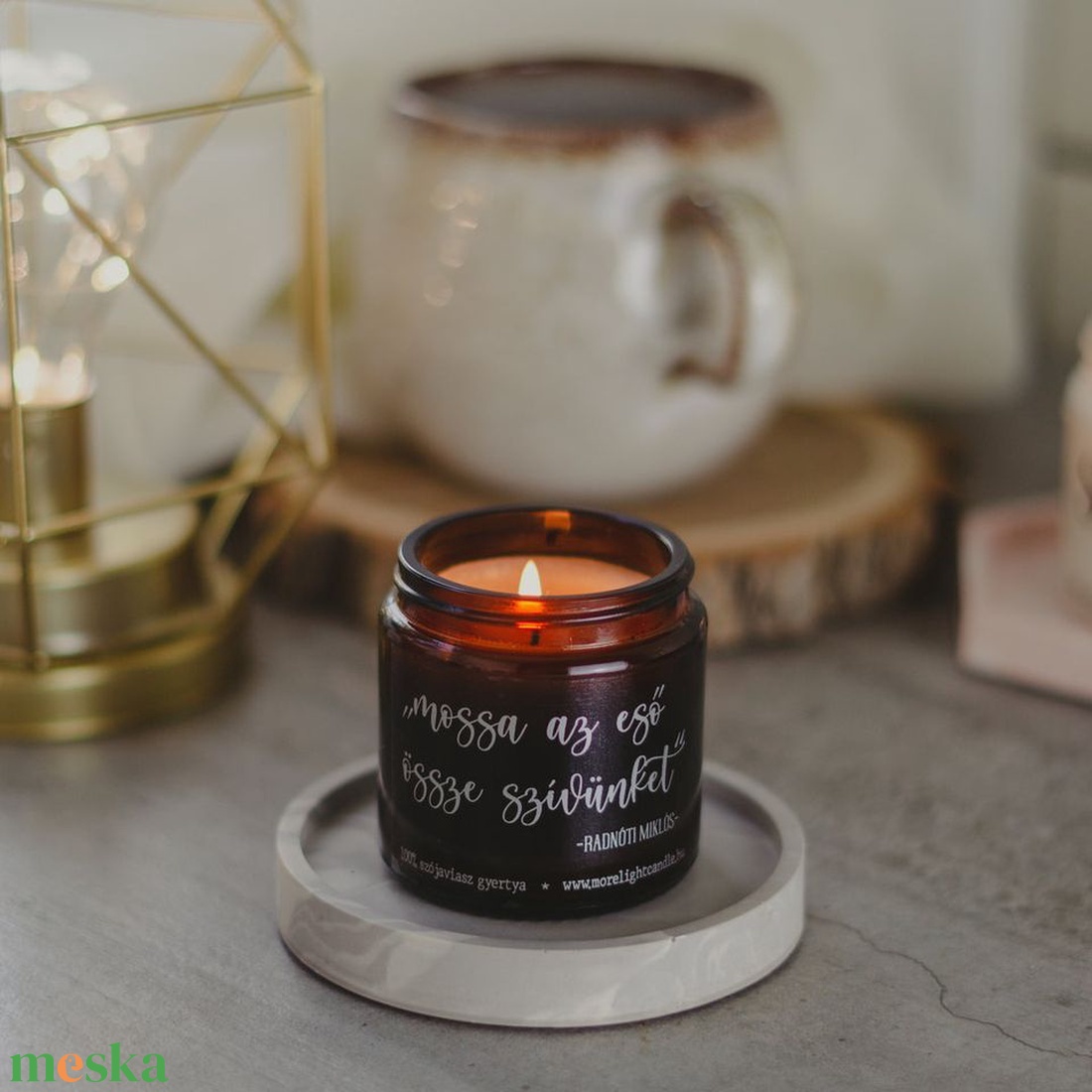 mossa az eső össze szívünket - 100% natúr szójaviasz illatgyertya  - otthon & életmód - gyertya, illat, aroma - gyertya - Meska.hu