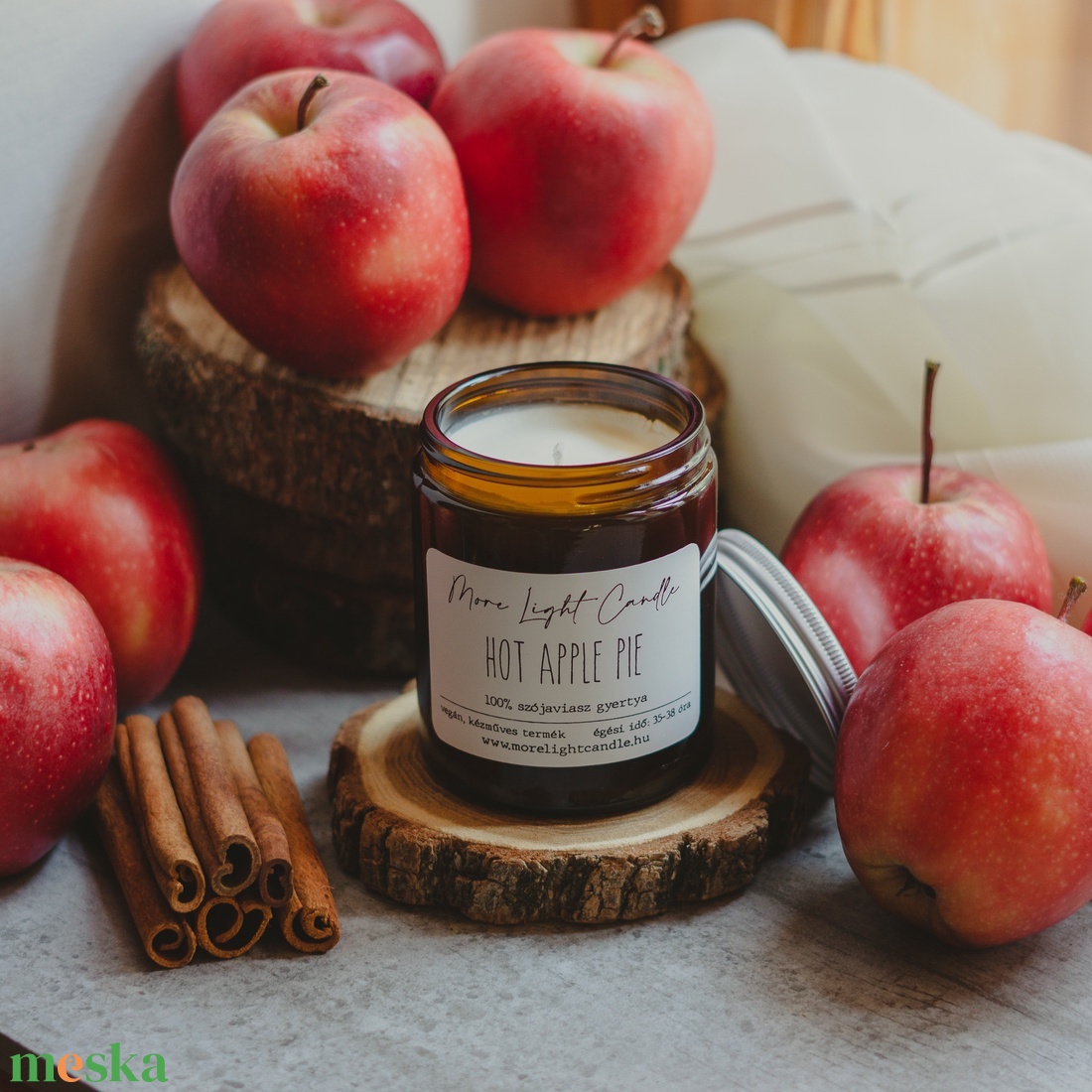 Hot Apple Pie  - 100% natúr szójaviasz illatgyertya - otthon & életmód - gyertya, illat, aroma - gyertya - Meska.hu