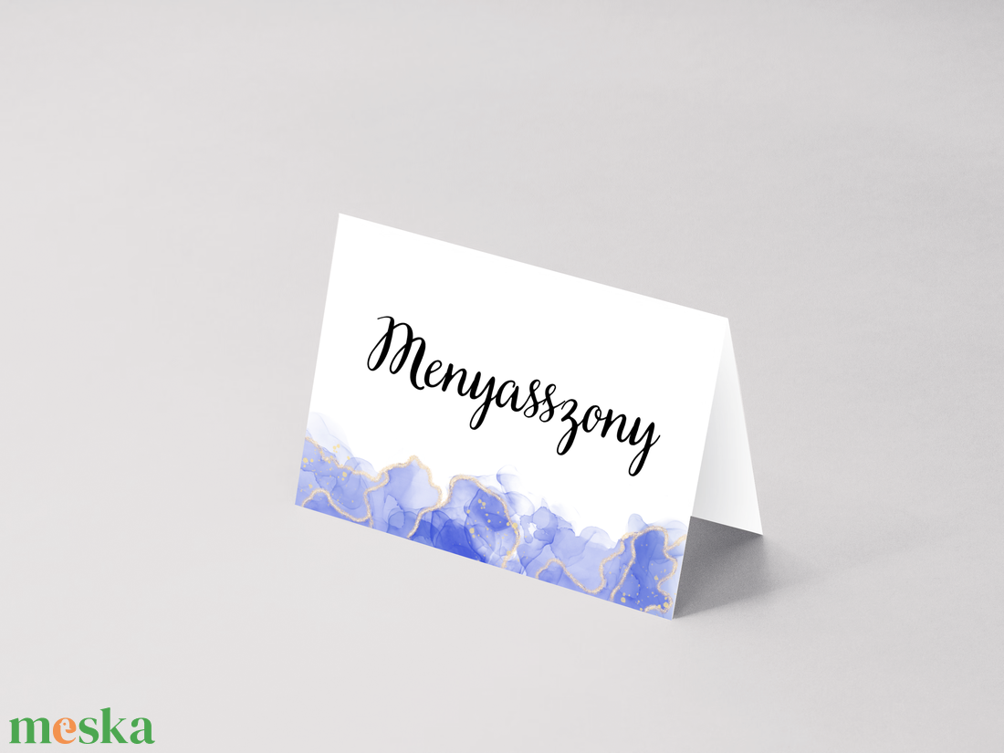 Kék márványmintás ültetőkártya - esküvő - meghívó & kártya - meghívó - Meska.hu Kék márványmintás ültetőkártya - esküvő - meghívó & kártya - meghívó - Meska.hu