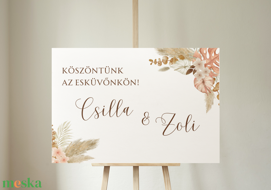 Pampa füves virágos köszöntő és ülésrend tábla - esküvő - dekoráció - tábla & jelzés - Meska.hu Pampa füves virágos köszöntő és ülésrend tábla - esküvő - dekoráció - tábla & jelzés - Meska.hu