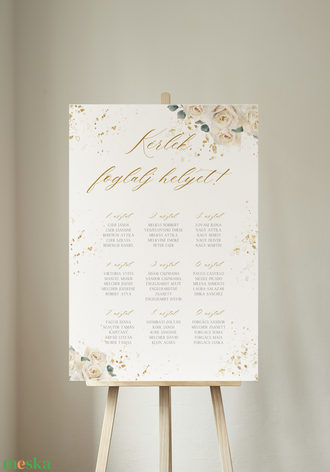 Elegáns arany fehérrózsás köszöntő és ülésrend tábla - esküvő - dekoráció - tábla & jelzés - Meska.hu Elegáns arany fehérrózsás köszöntő és ülésrend tábla - esküvő - dekoráció - tábla & jelzés - Meska.hu