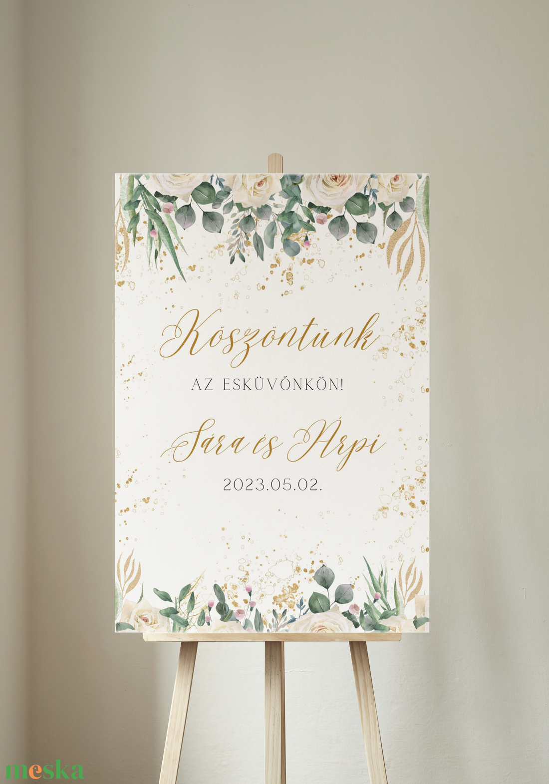 Elegáns arany fehérrózsás köszöntő és ülésrend tábla - esküvő - dekoráció - tábla & jelzés - Meska.hu Elegáns arany fehérrózsás köszöntő és ülésrend tábla - esküvő - dekoráció - tábla & jelzés - Meska.hu