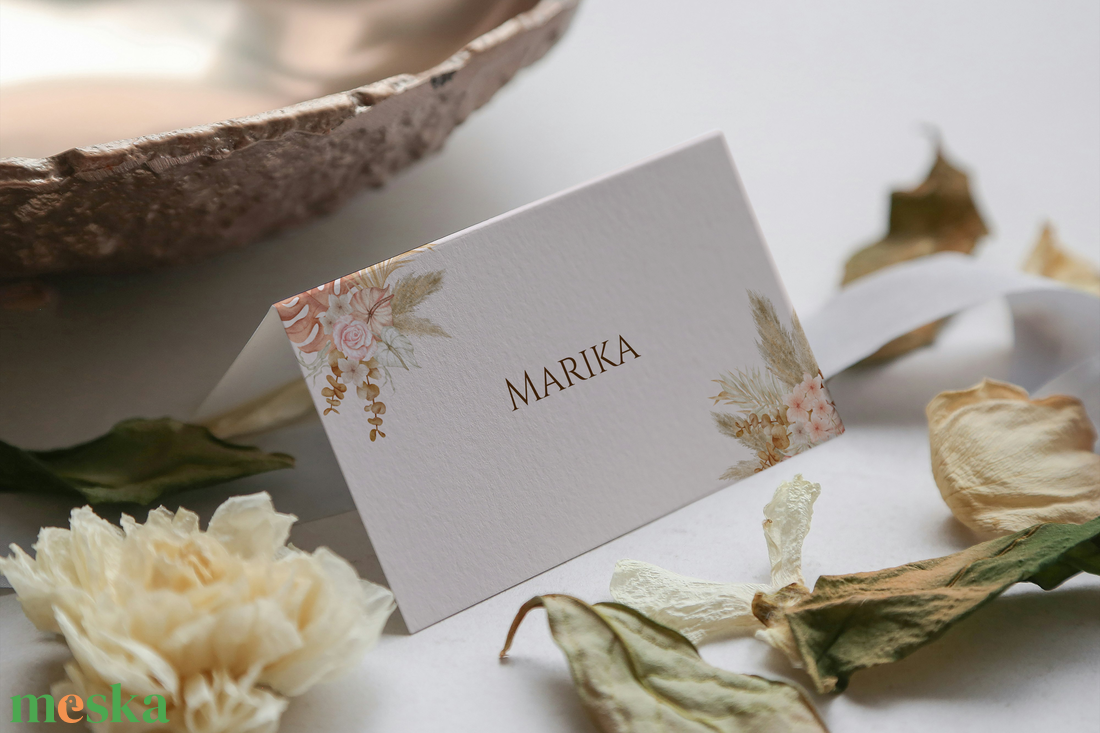 Papmpás orchideás ültetőkártya - esküvő - meghívó & kártya - meghívó - Meska.hu