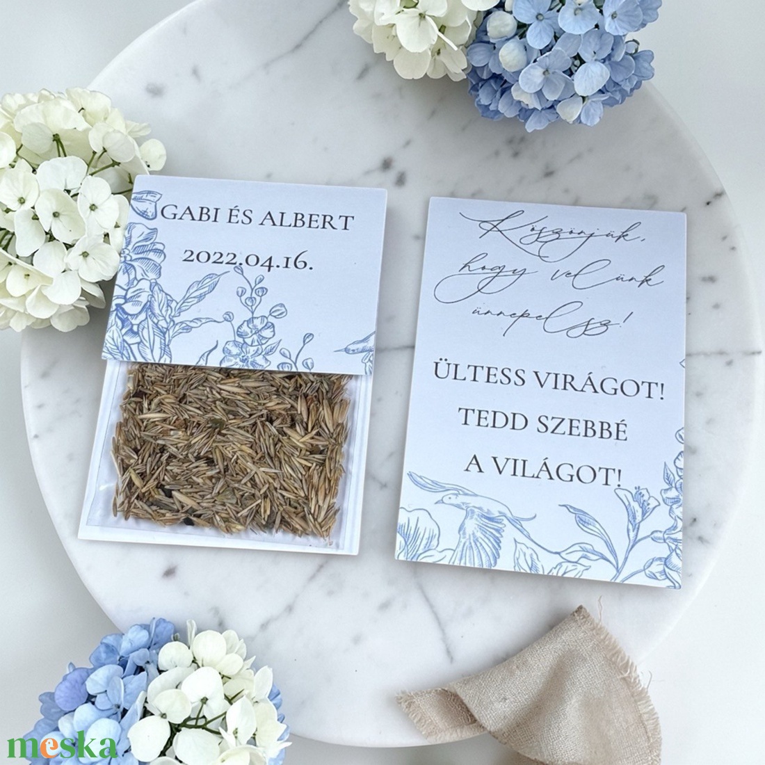 Esküvői köszönőajándék virágmag - Azure  Wings - esküvő - emlék & ajándék - köszönőajándék - Meska.hu
